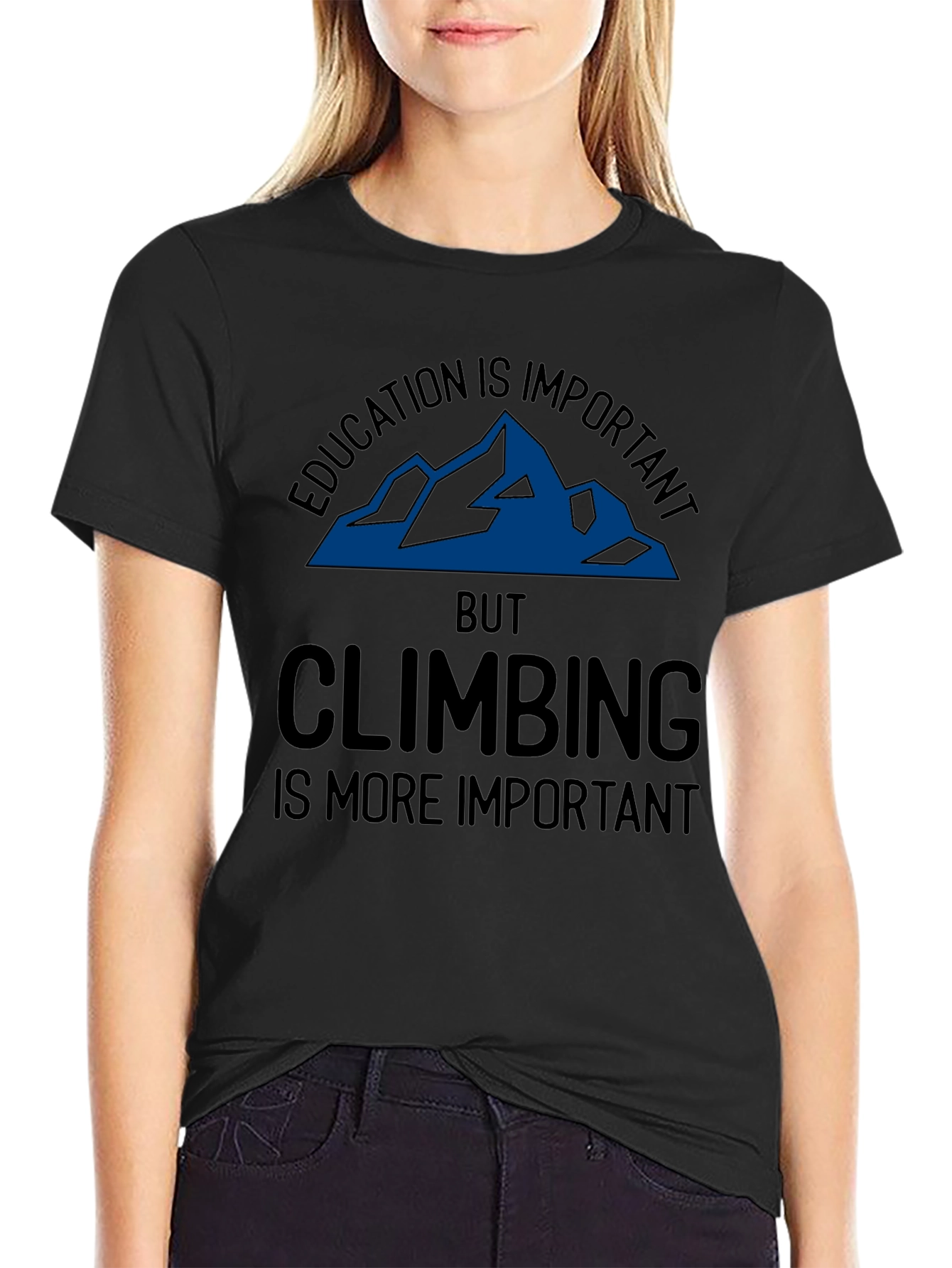 Education vs Climbing T-Shirt