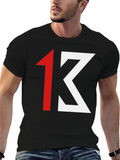Lucky 13 Graphic Tee - Black Cotton Casual
