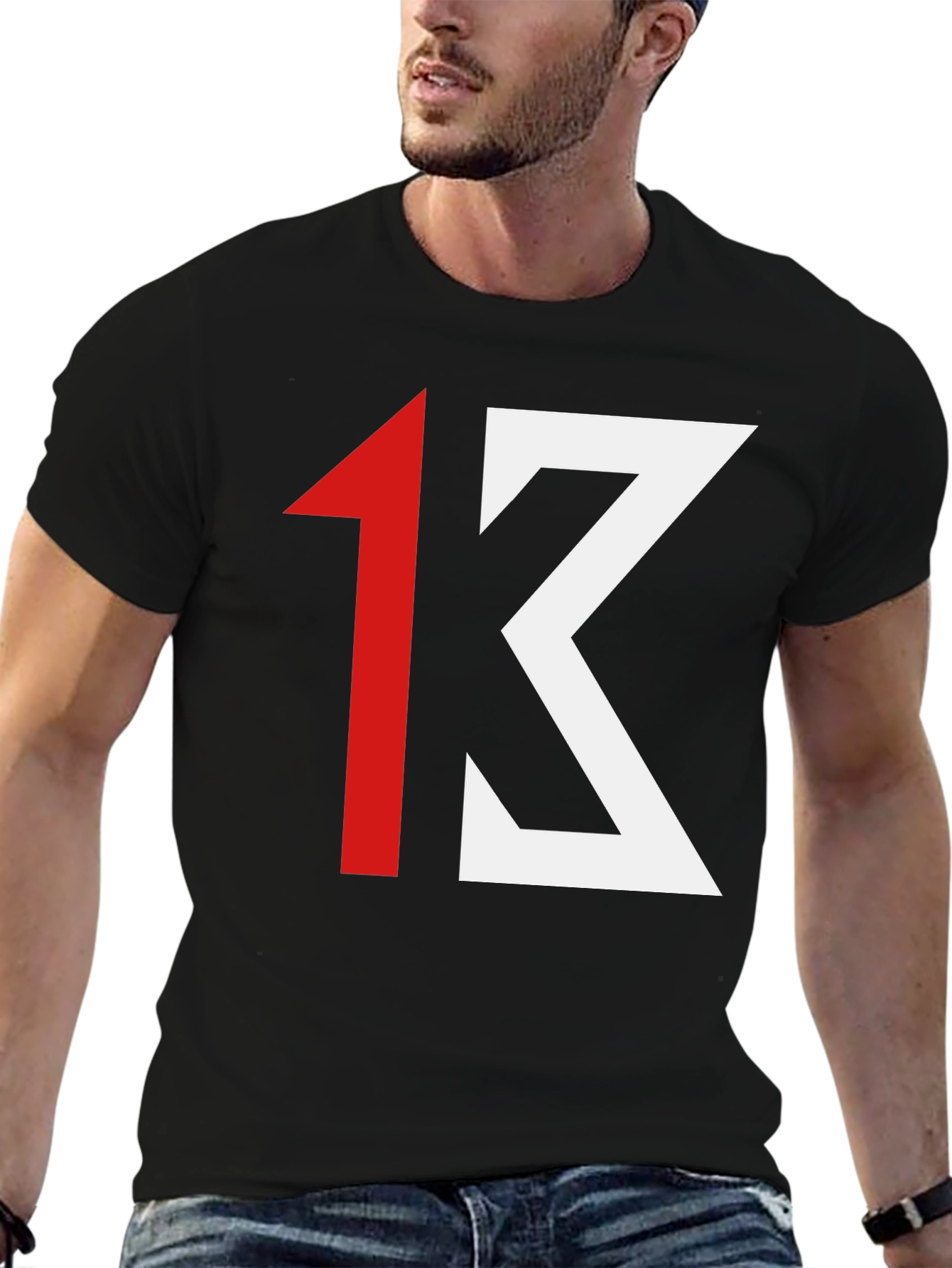 Lucky 13 Graphic Tee - Black Cotton Casual