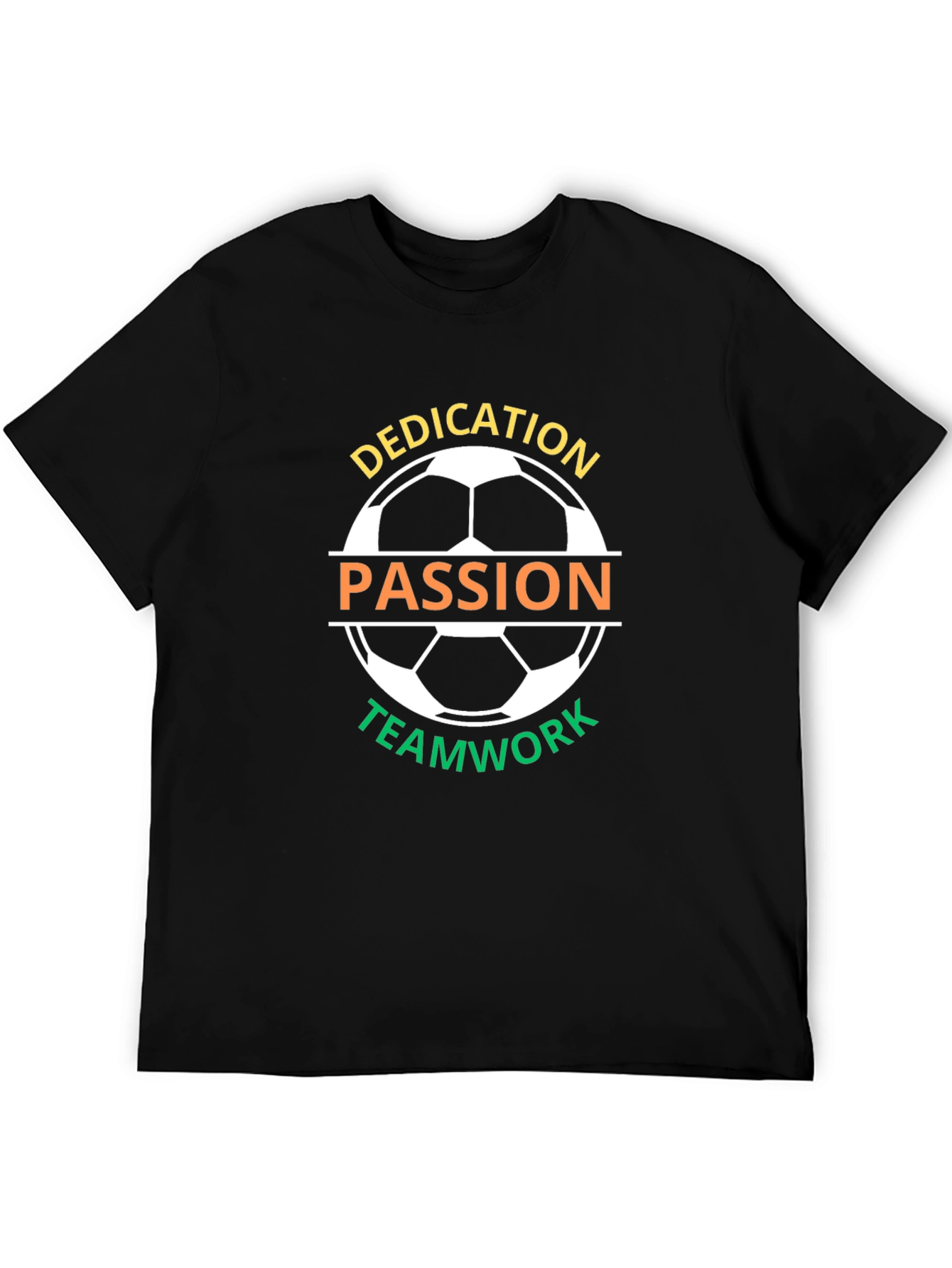 Dedication Passion Teamwork Soccer Graphic T-Shirt