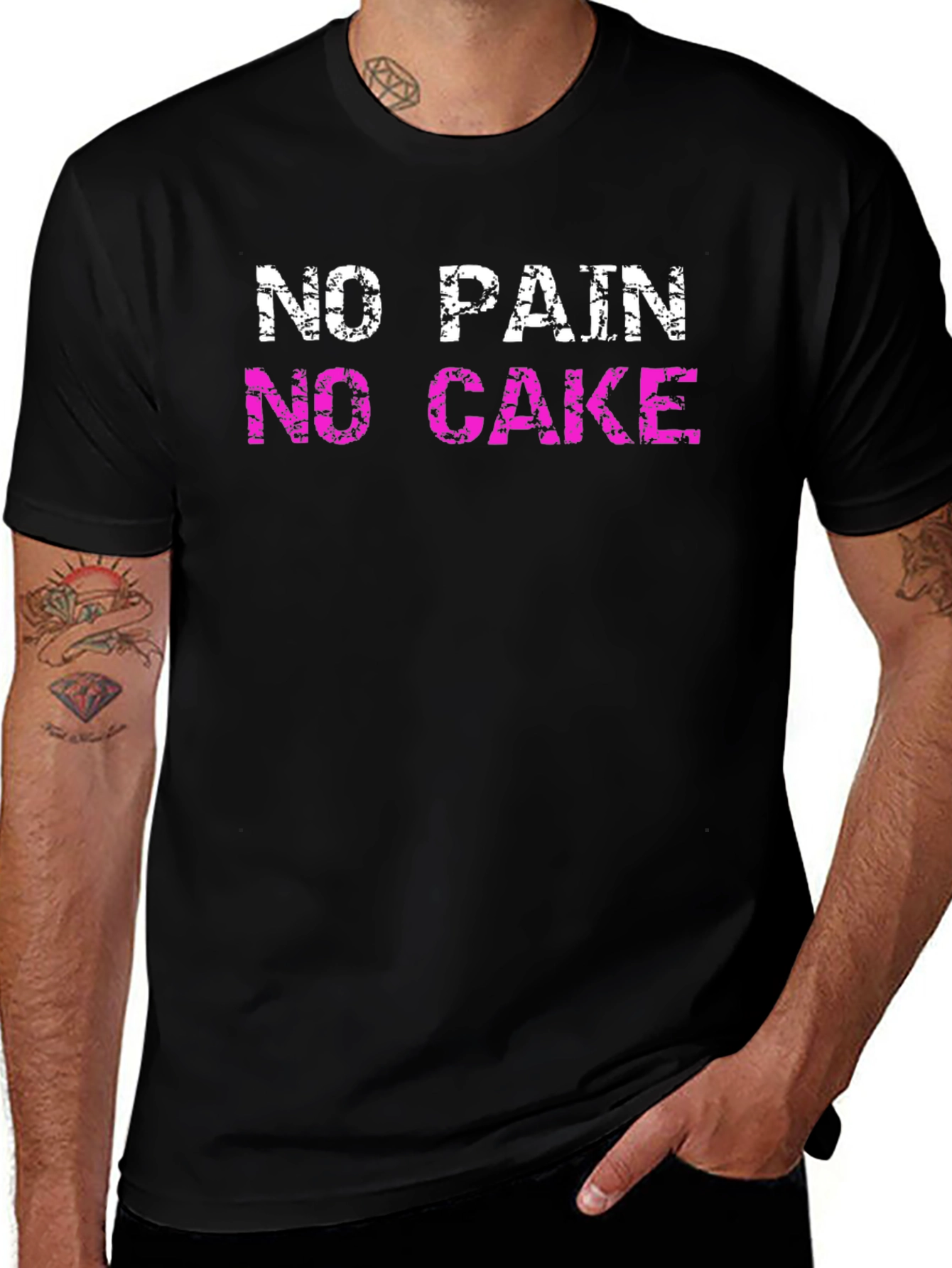 No Pain No Cake - Novelty Graphic T-Shirt