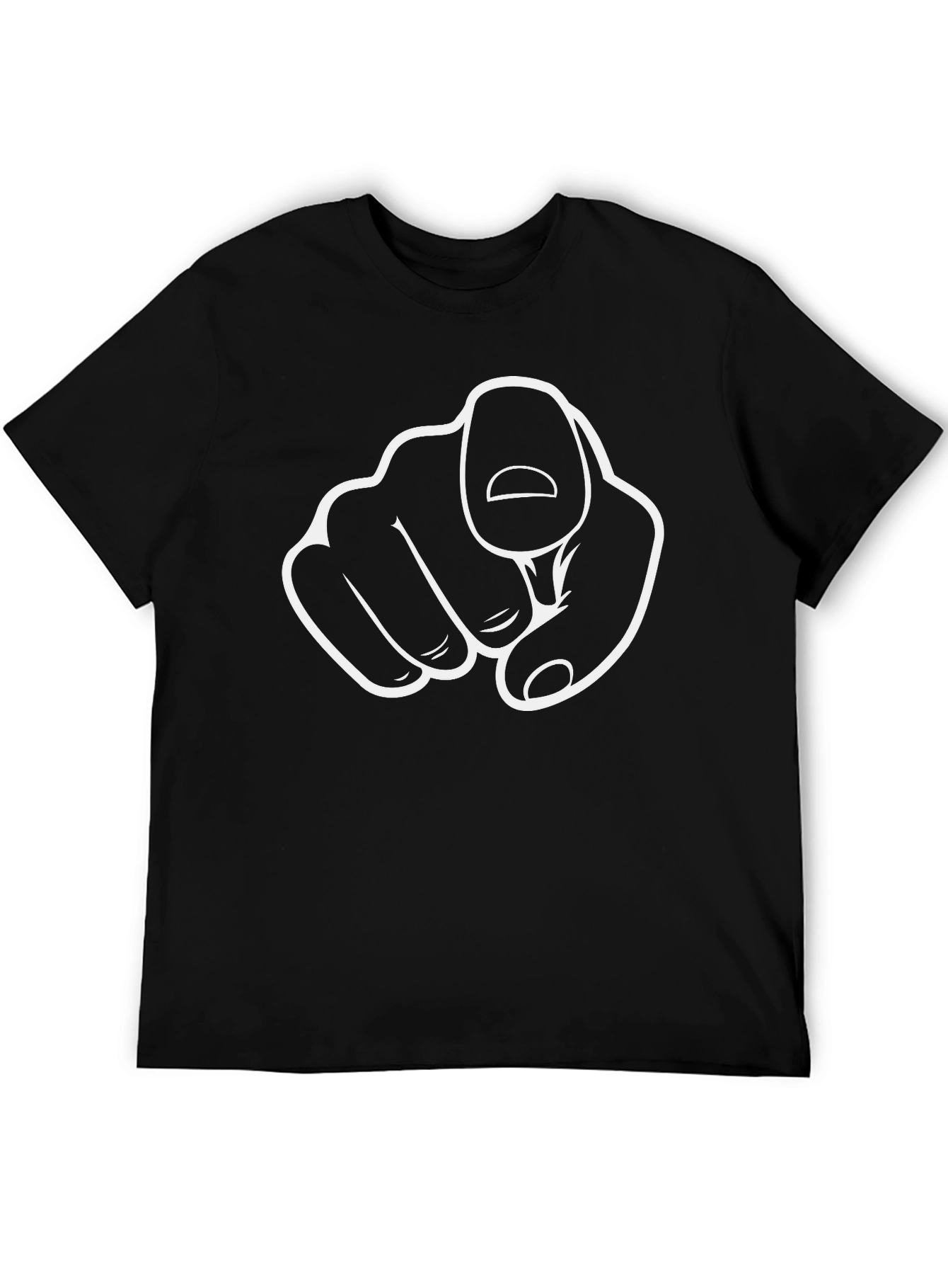Pointing Finger Graphic Black T-Shirt