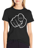 Pointing Finger Graphic Black T-Shirt