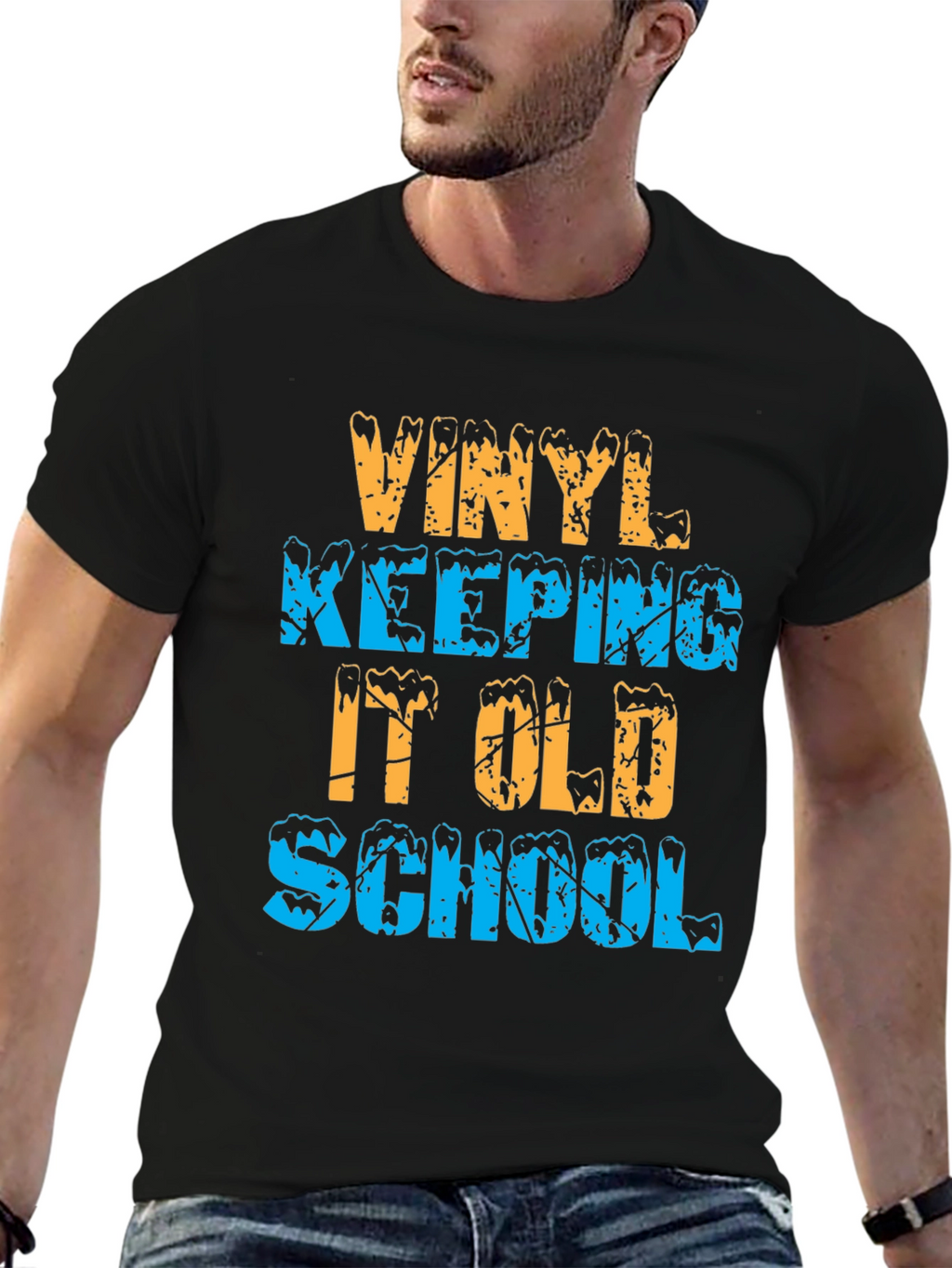 Vinyl Keeping It Old School Retro Tee