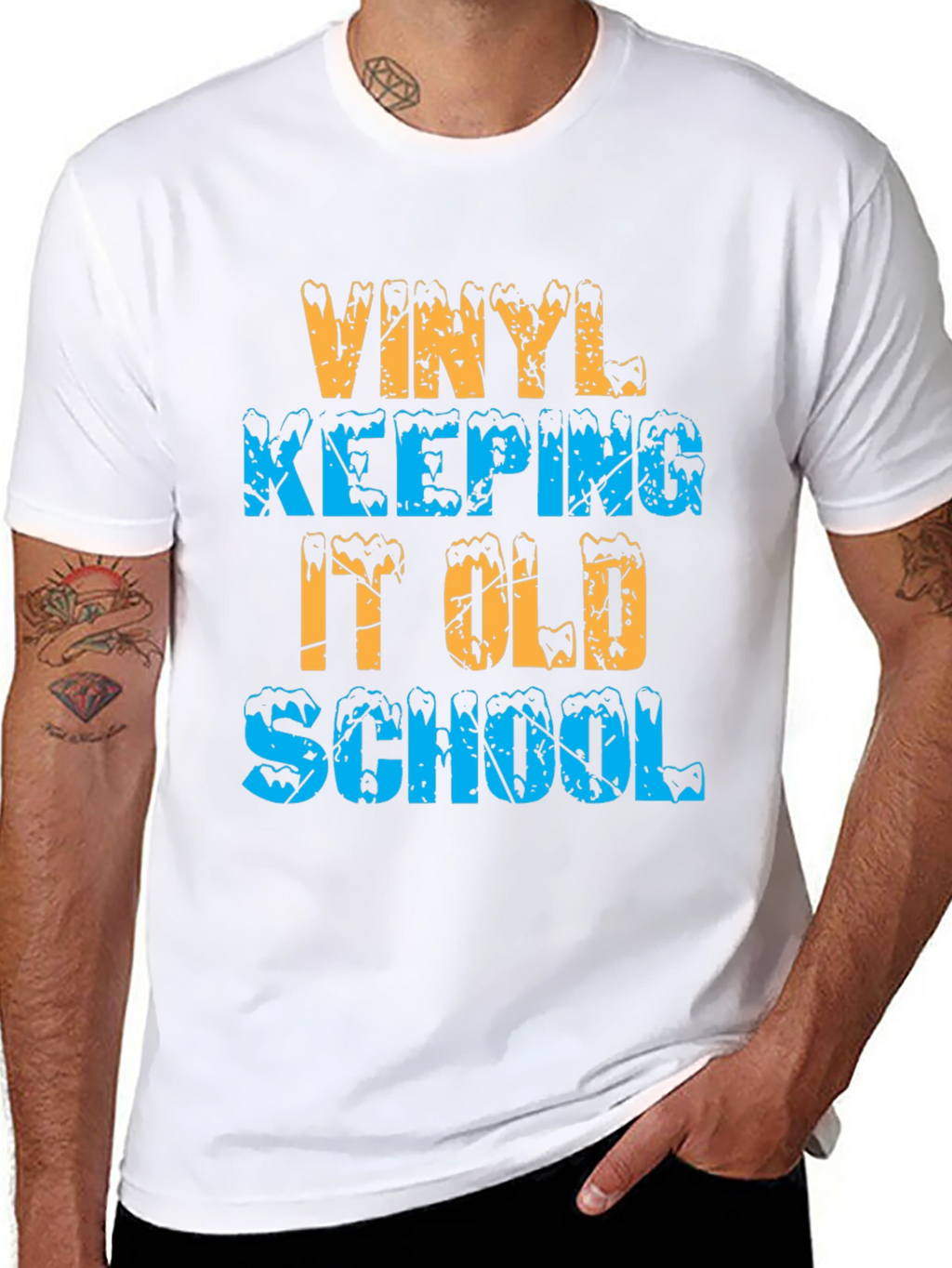Vinyl Keeping It Old School Retro Tee