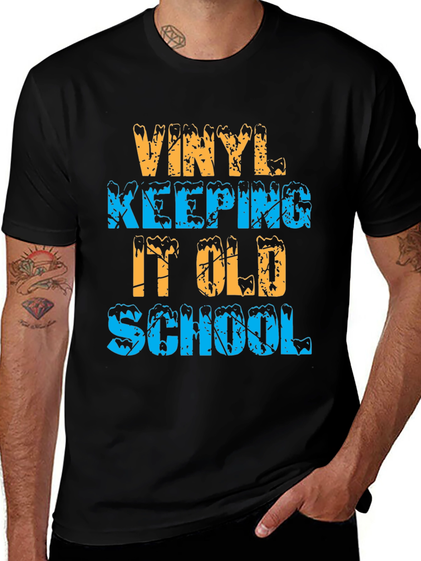 Vinyl Keeping It Old School Retro Tee