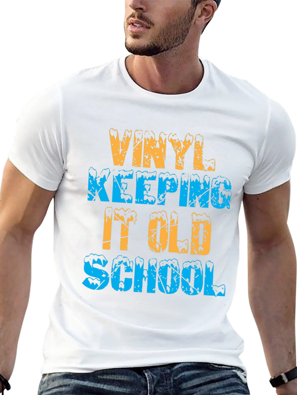 Vinyl Keeping It Old School Retro Tee