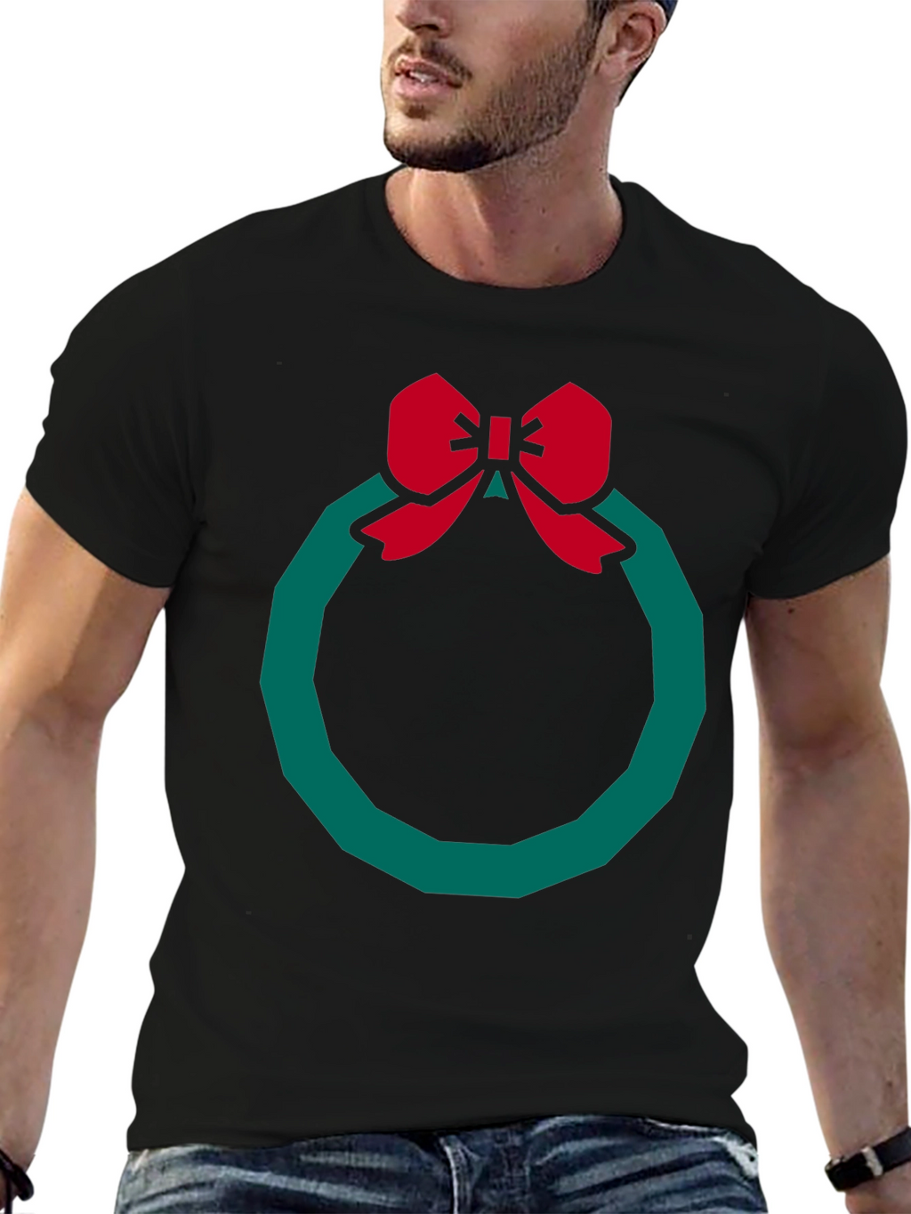 Festive Wreath Graphic Tee - Holiday Style!