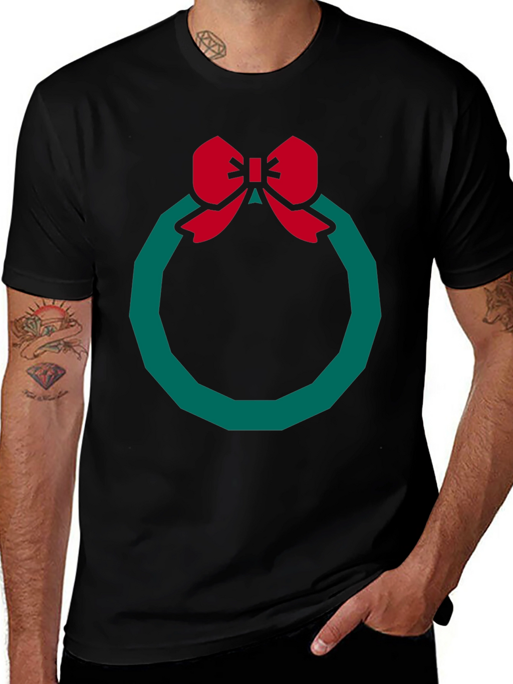 Festive Wreath Graphic Tee - Holiday Style!