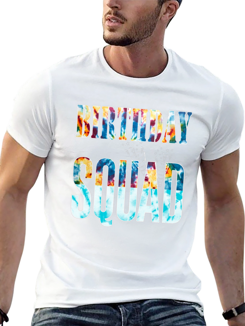 Birthday Squad Tie-Dye Graphic Tee
