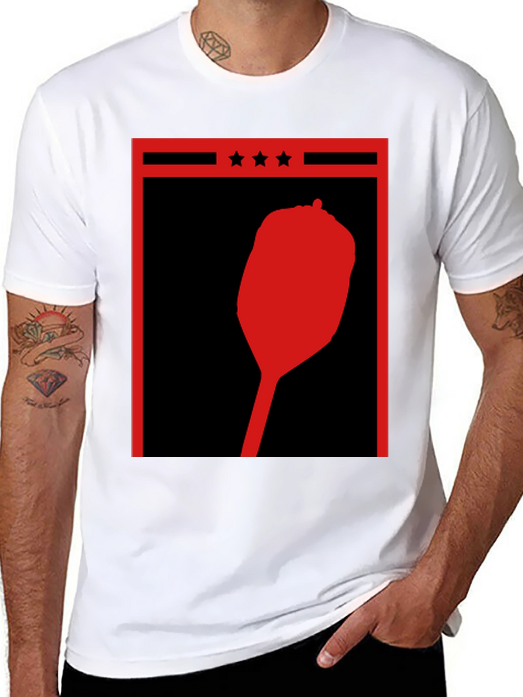 Retro Red Pepper Silhouette Graphic Tee
