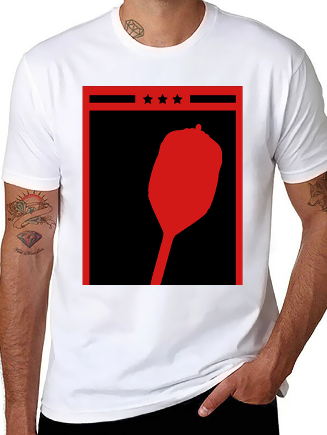 Retro Red Pepper Silhouette Graphic Tee