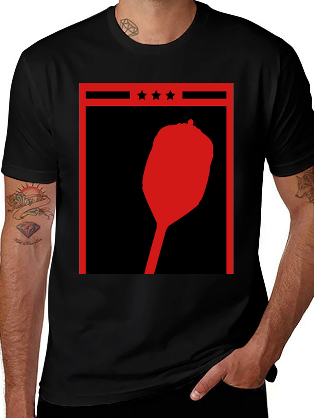 Retro Red Pepper Silhouette Graphic Tee