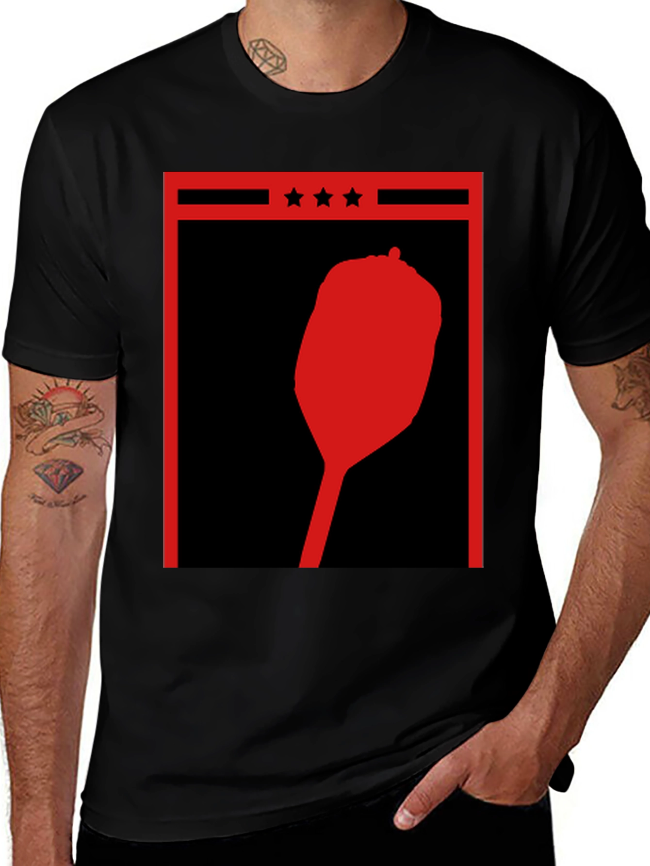 Retro Red Pepper Silhouette Graphic Tee
