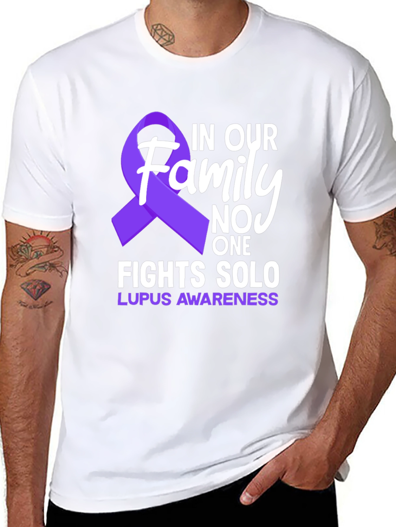 Lupus Awareness T-Shirt - Family Fights Solo