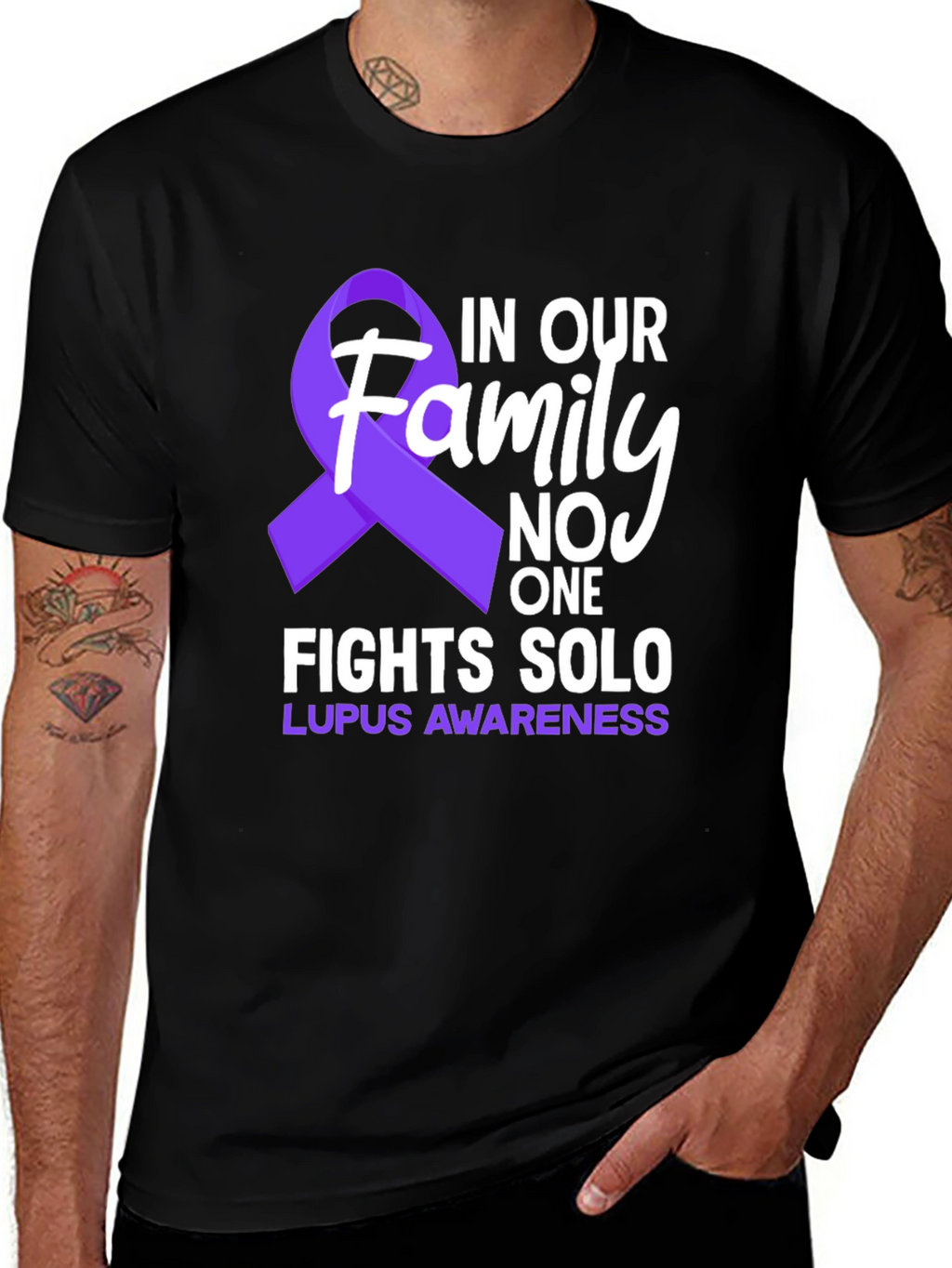 Lupus Awareness T-Shirt - Family Fights Solo
