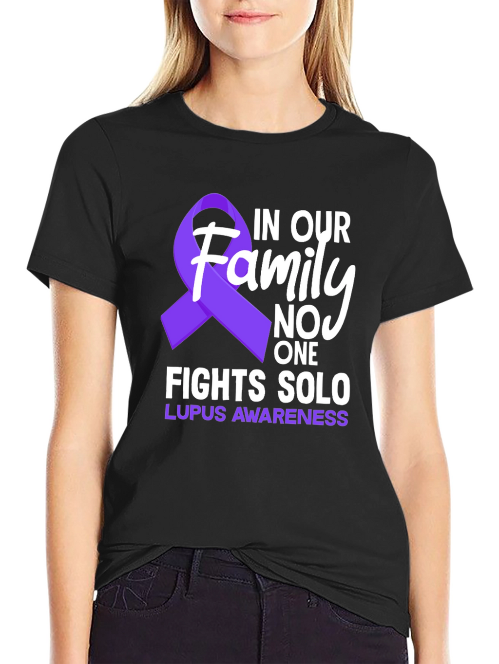 Lupus Awareness T-Shirt - Family Fights Solo