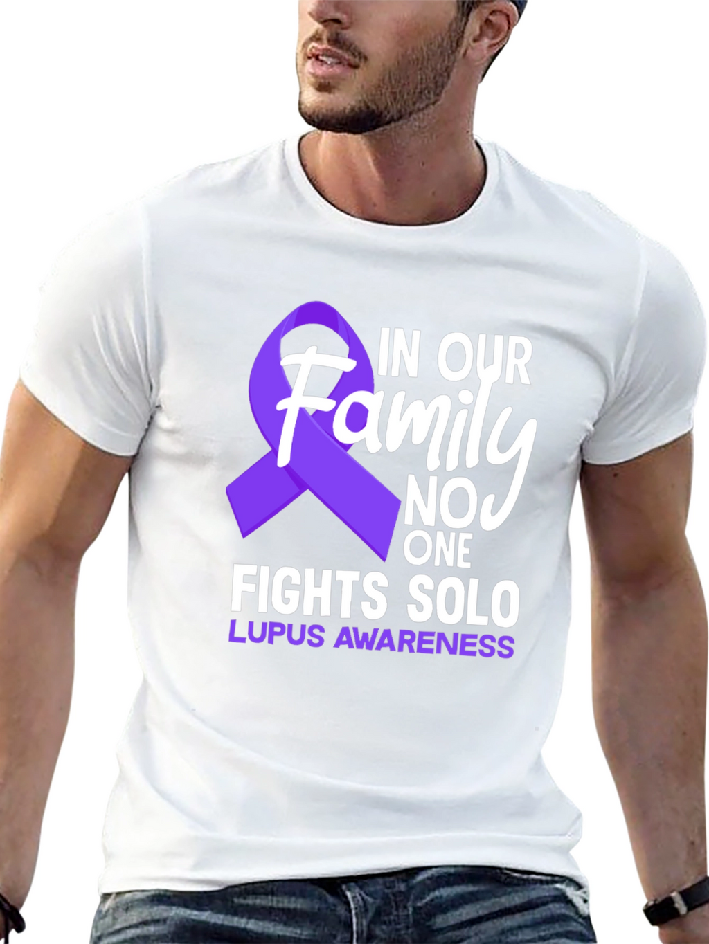 Lupus Awareness T-Shirt - Family Fights Solo