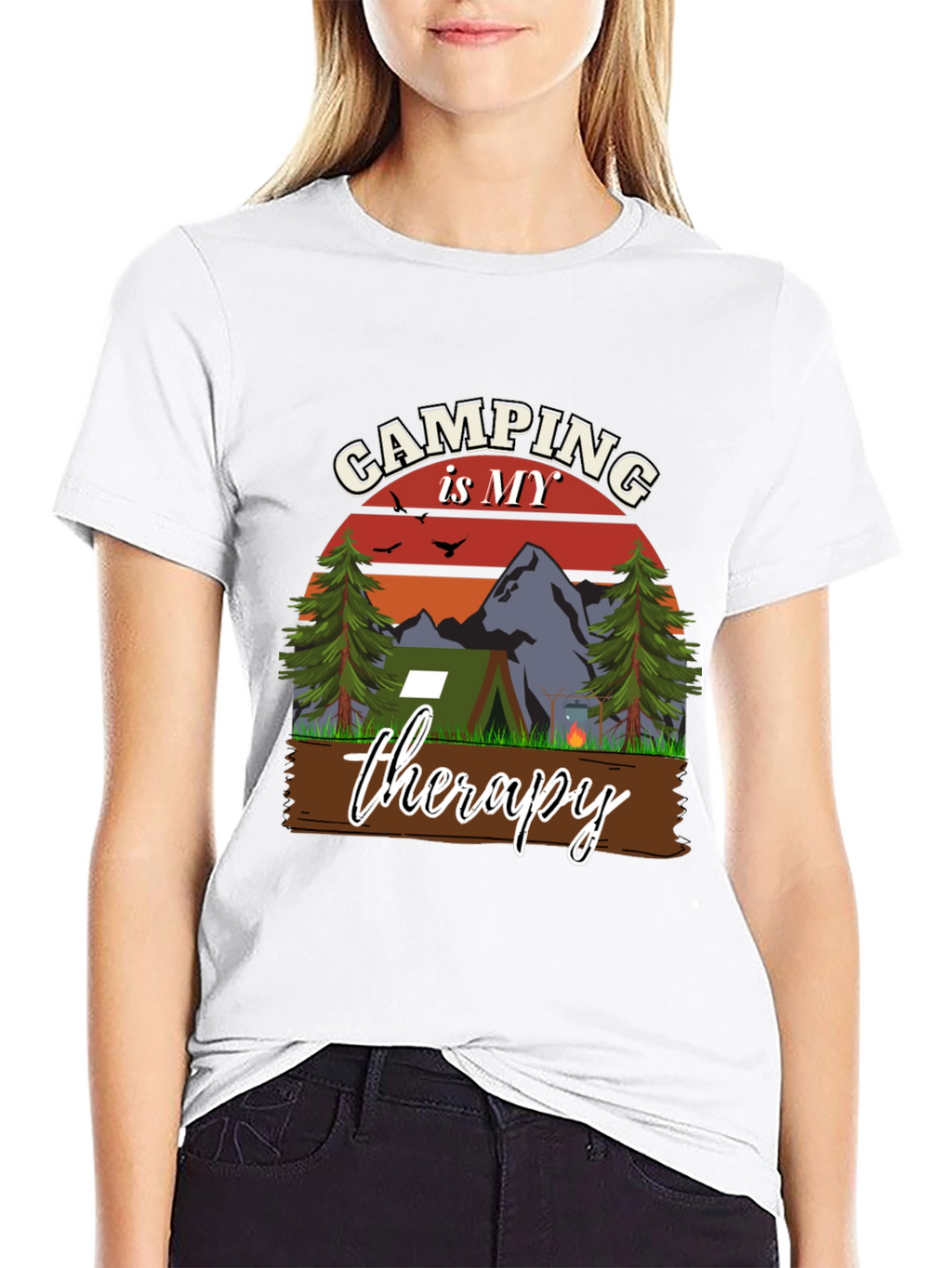 Camping is My Therapy Graphic T-Shirt