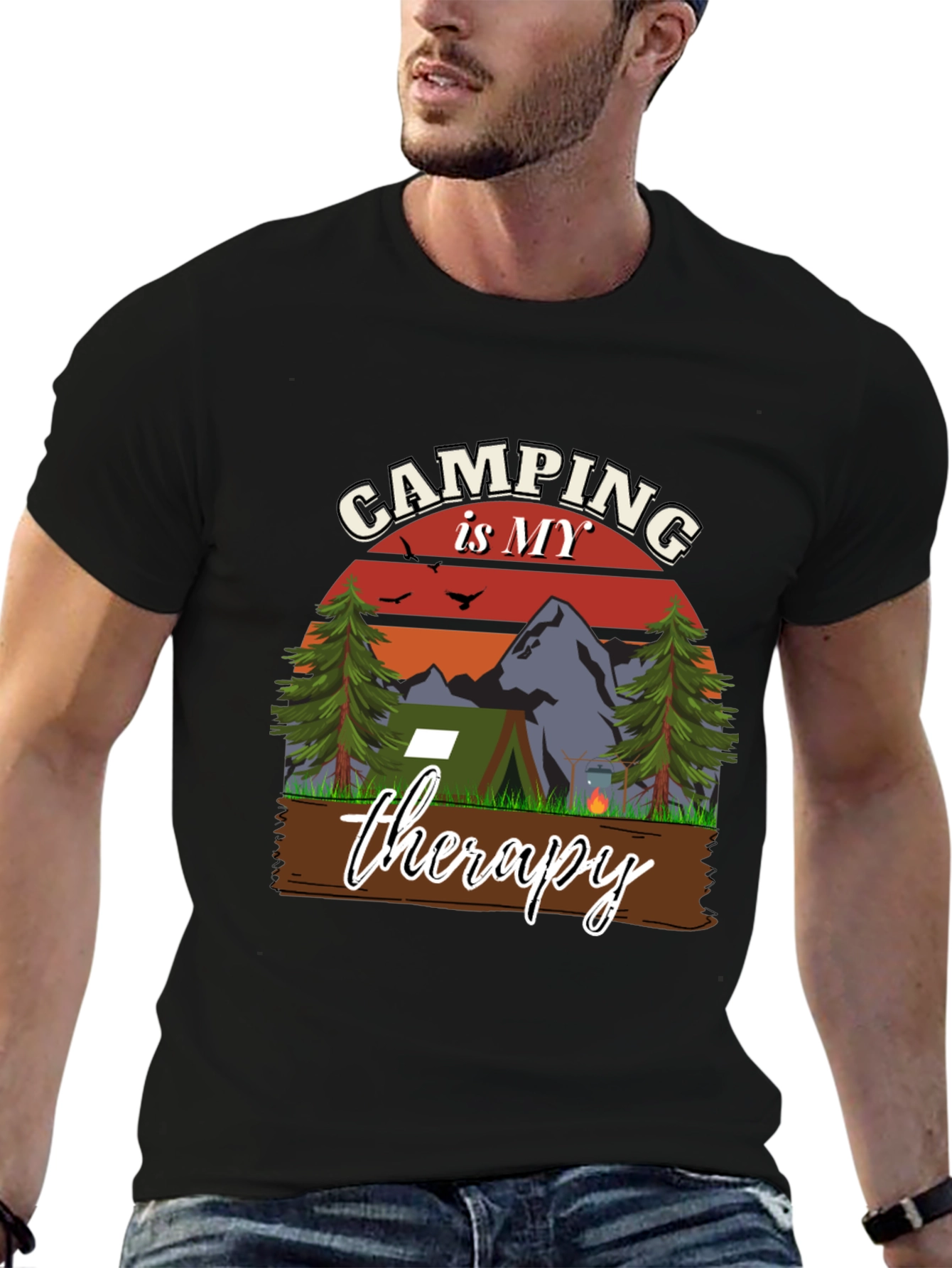 Camping is My Therapy Graphic T-Shirt