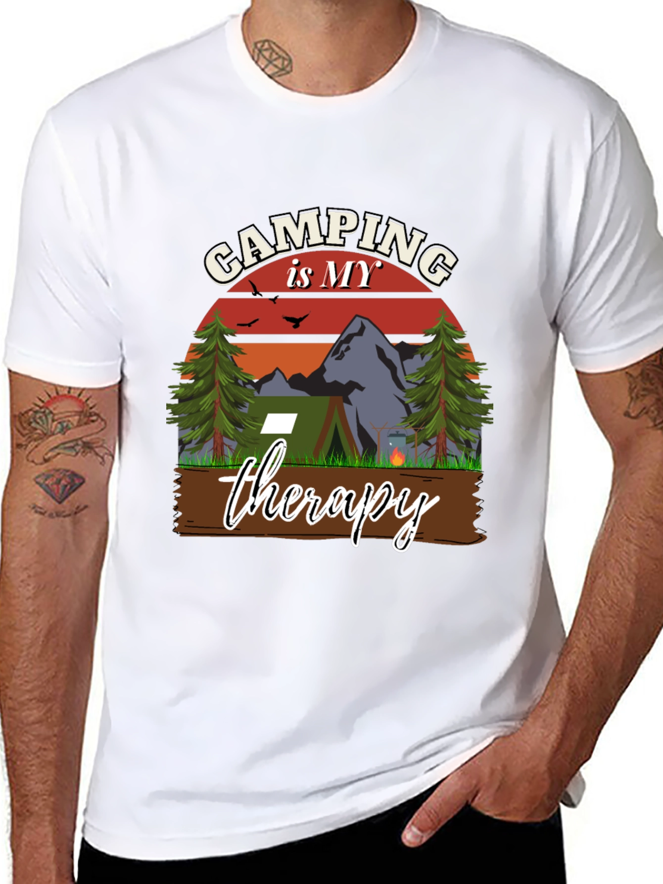 Camping is My Therapy Graphic T-Shirt