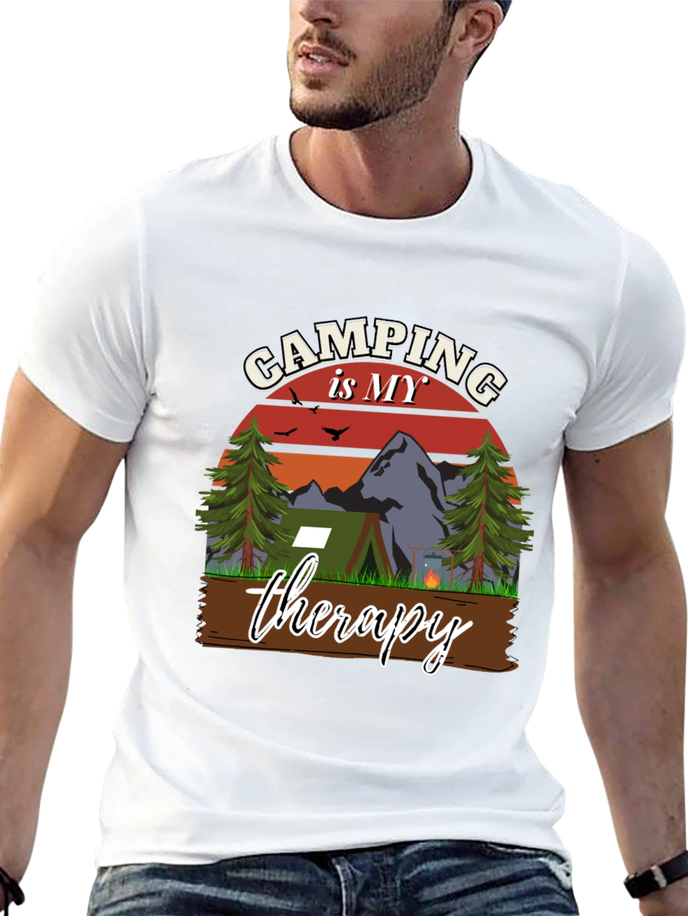 Camping is My Therapy Graphic T-Shirt