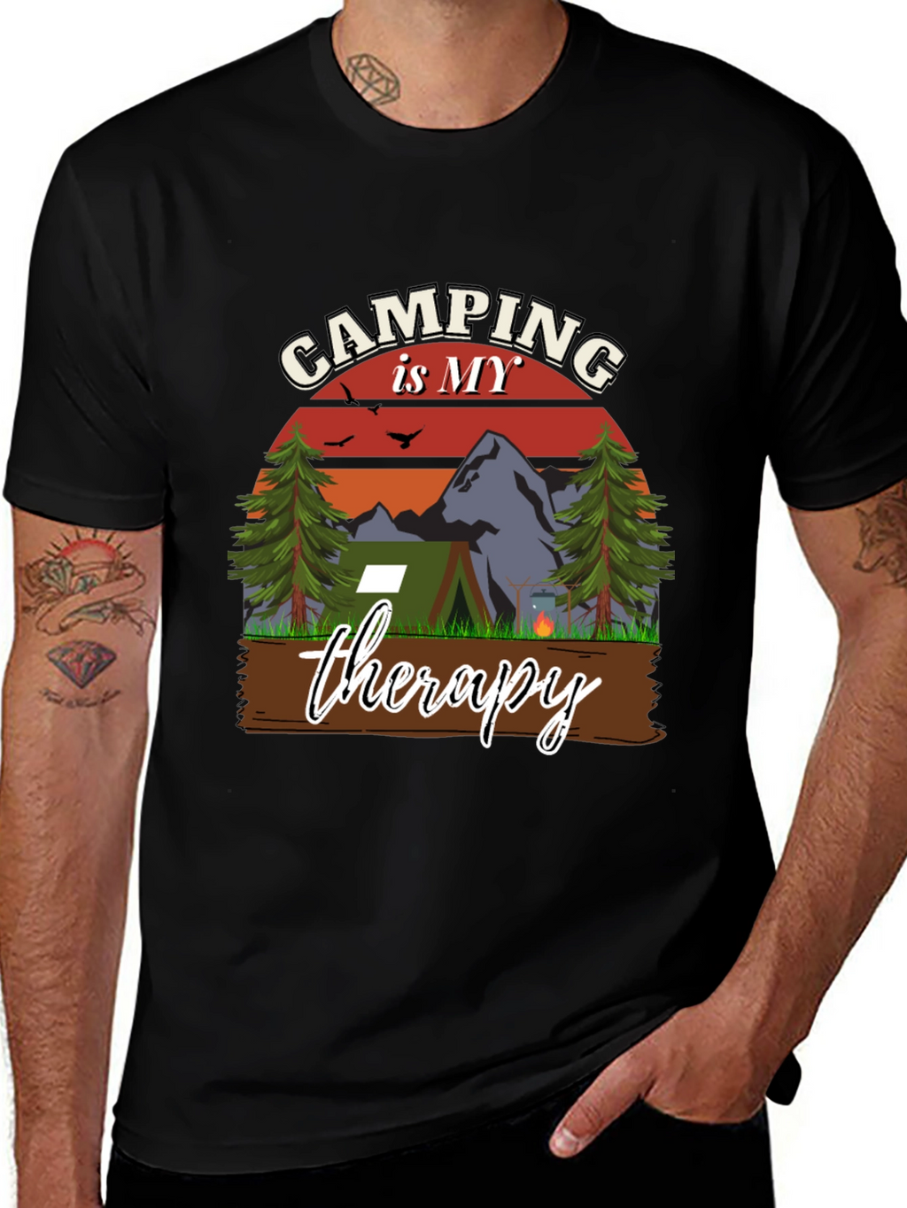 Camping is My Therapy Graphic T-Shirt