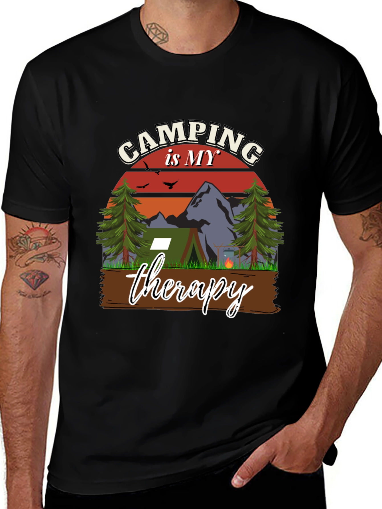 Camping is My Therapy Graphic T-Shirt