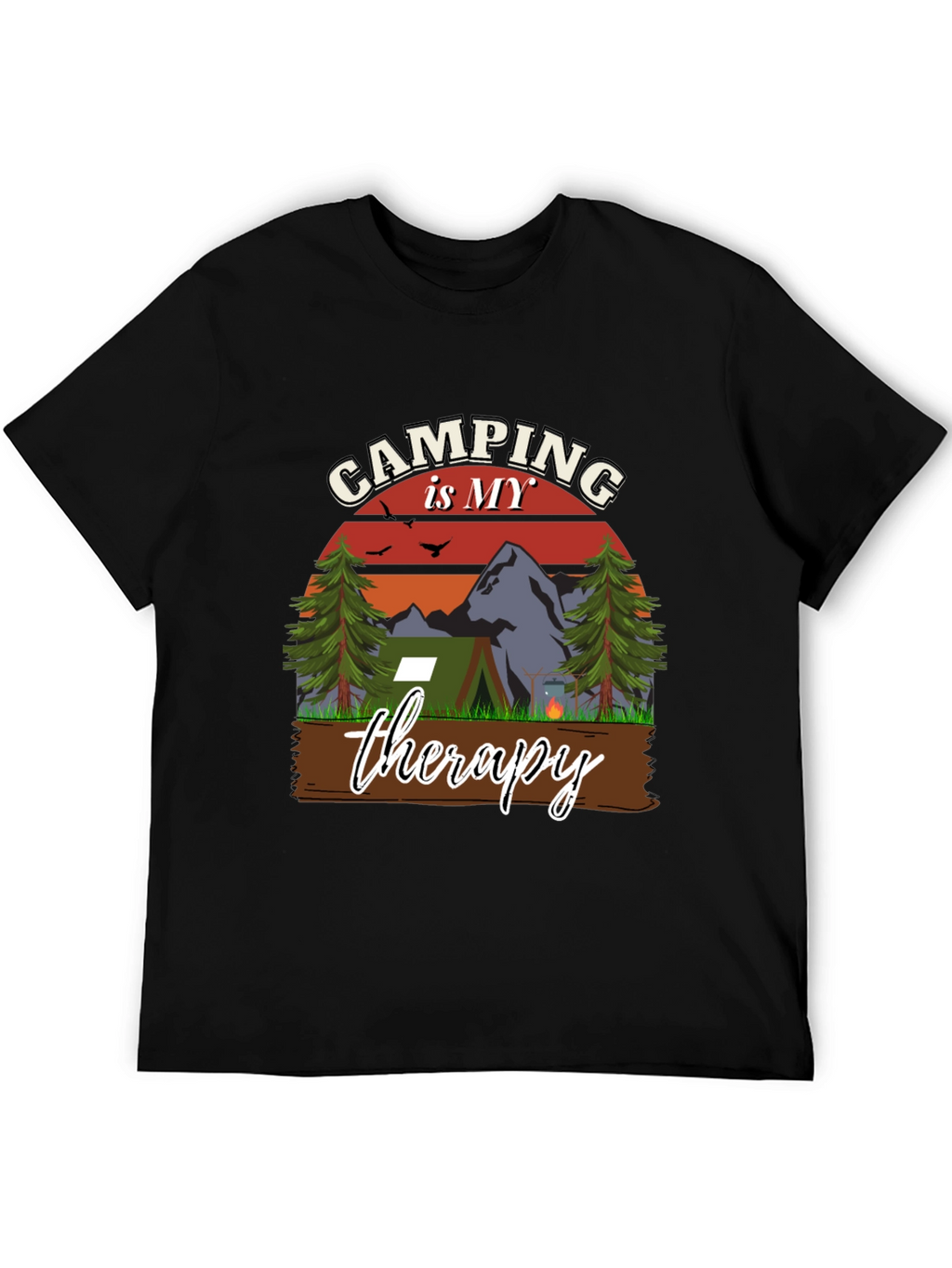 Camping is My Therapy Graphic T-Shirt
