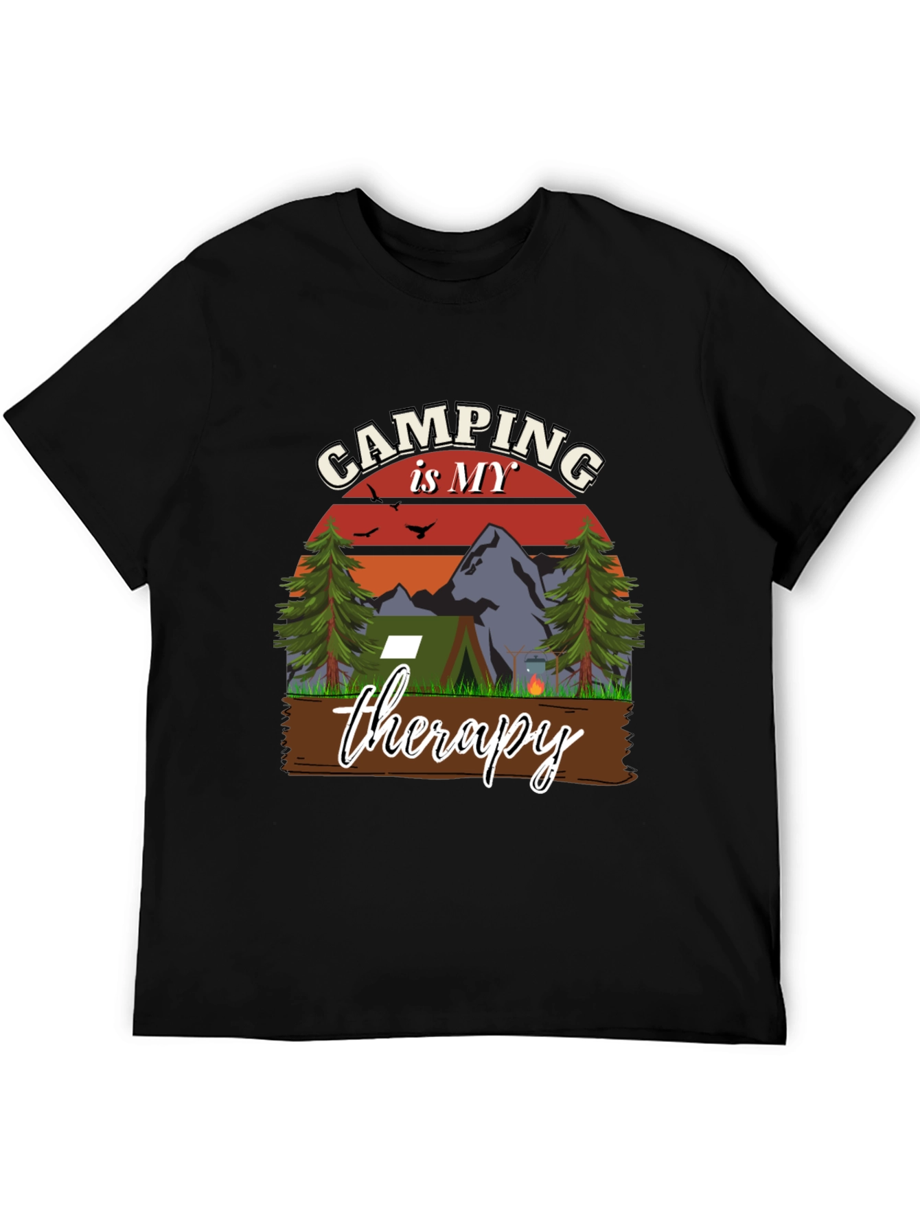 Camping is My Therapy Graphic T-Shirt