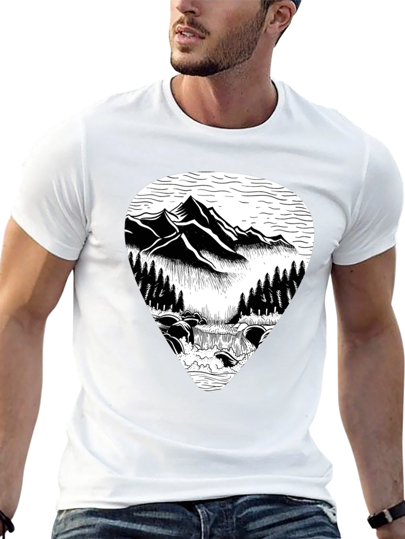 Mountain River Graphic Tee - Nature Inspired T-Shirt