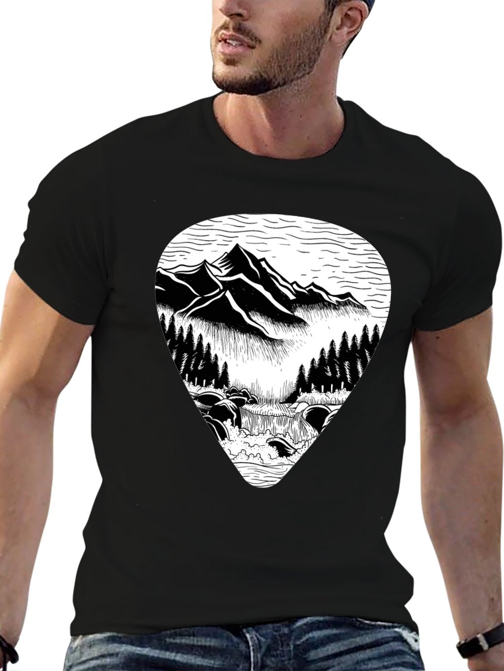 Mountain River Graphic Tee - Nature Inspired T-Shirt