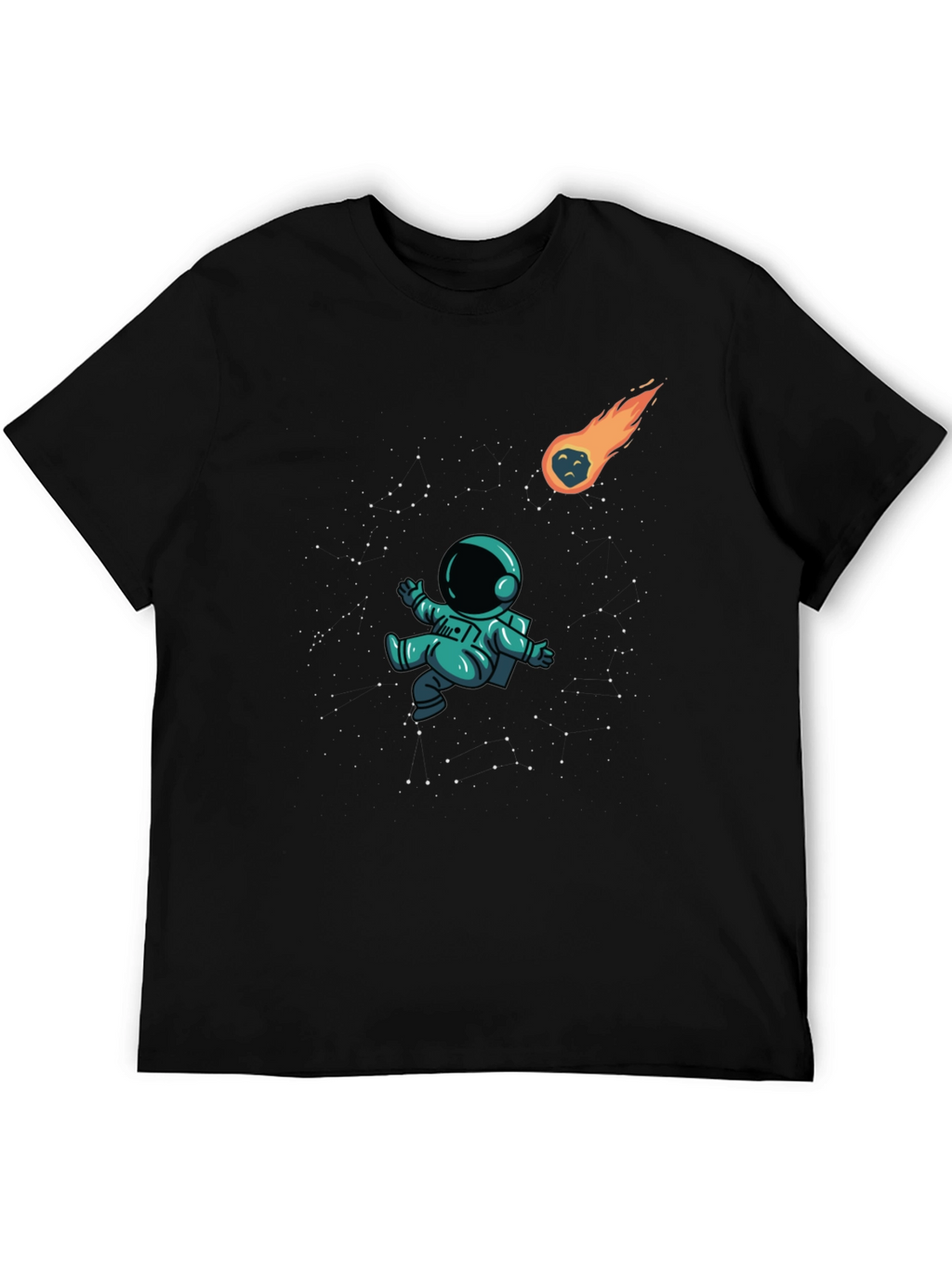 Astronaut in Space Black T-Shirt