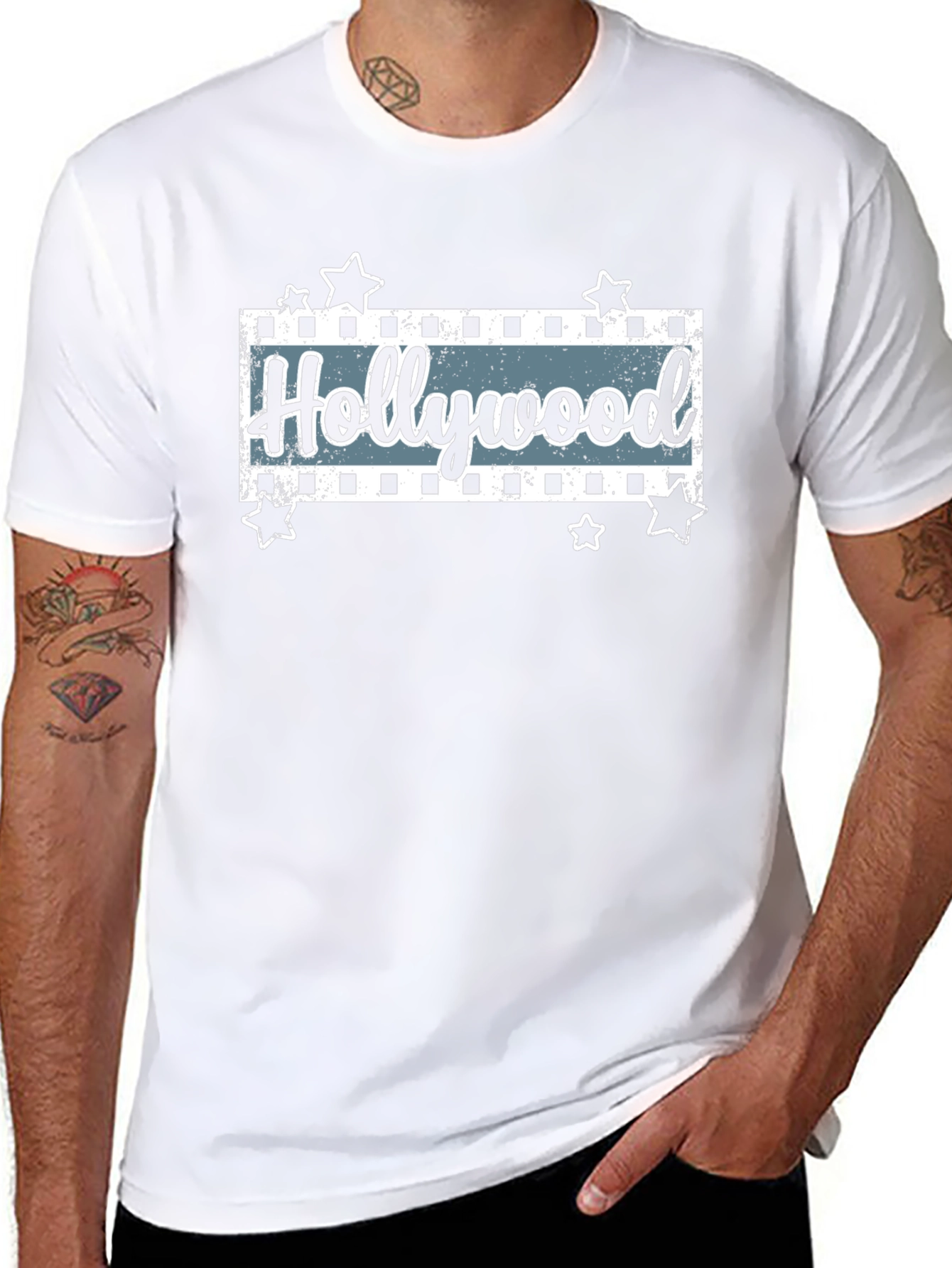 Hollywood Movie Stars Black T-Shirt