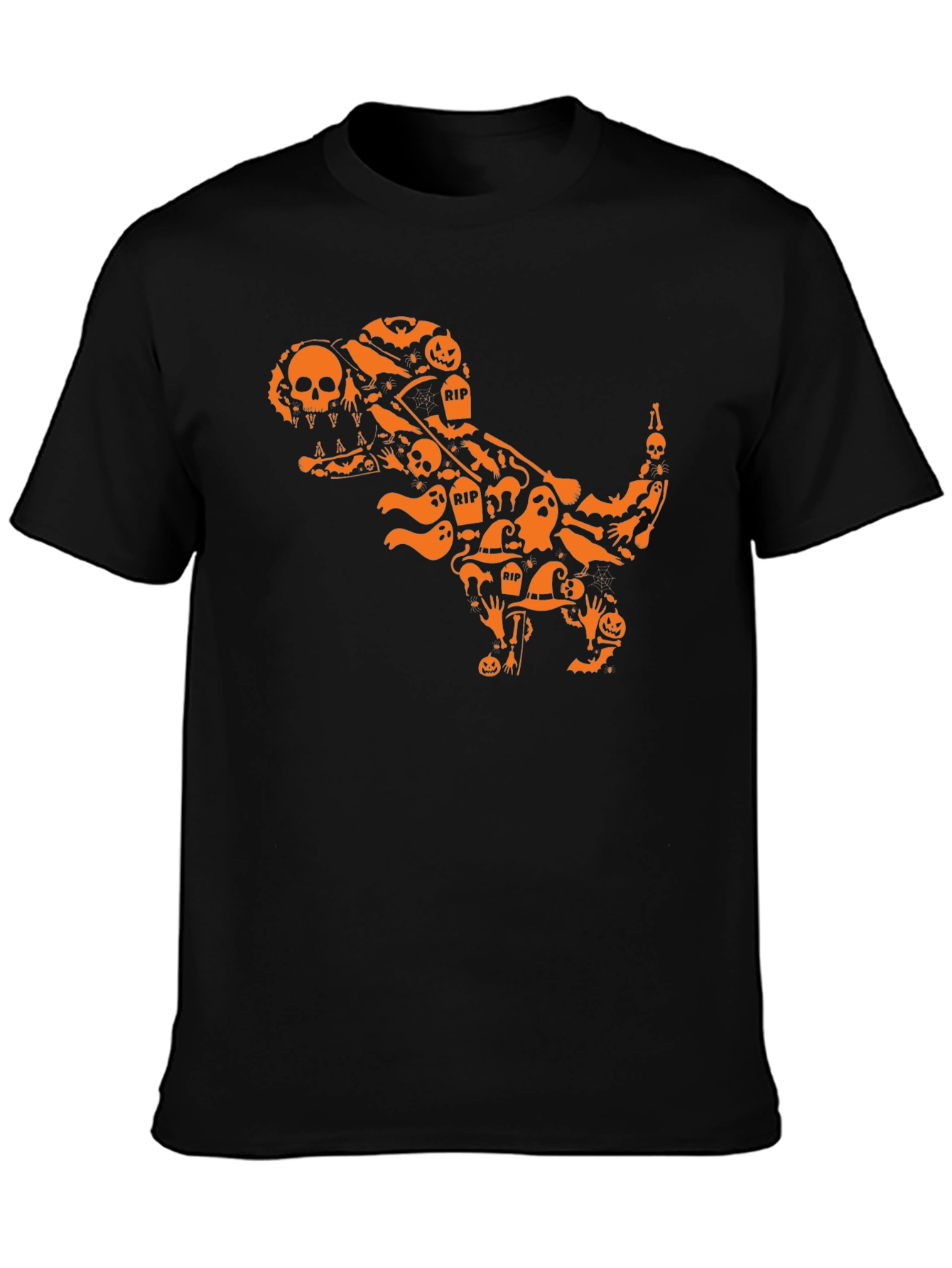 Halloween T-Rex Graphic Tee - Spooky Dinosaur Shirt