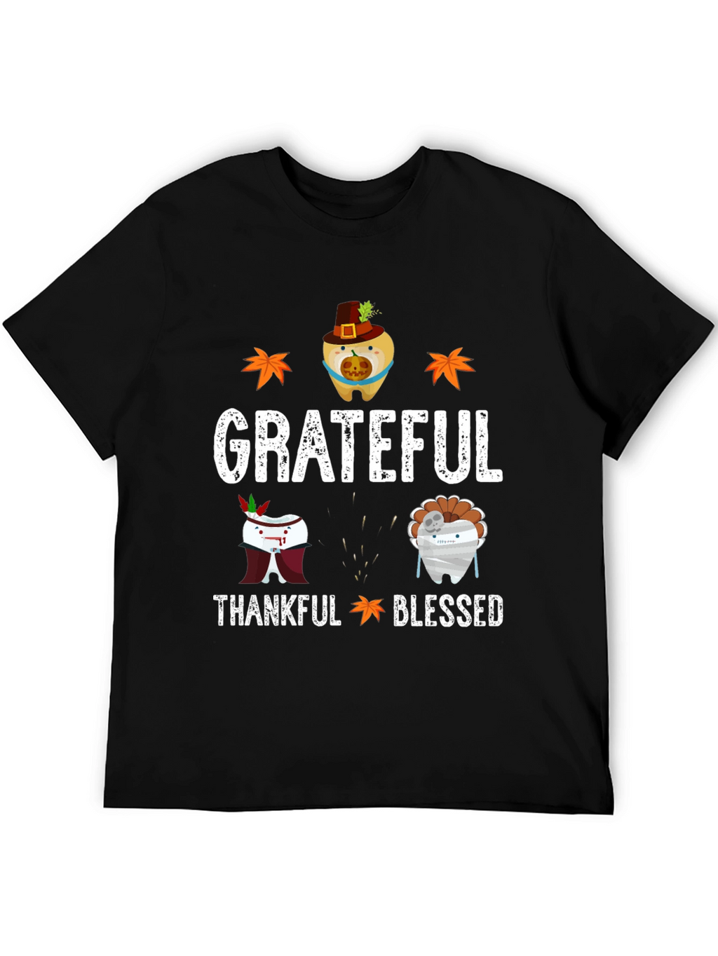 Grateful Thankful Blessed Thanksgiving T-Shirt