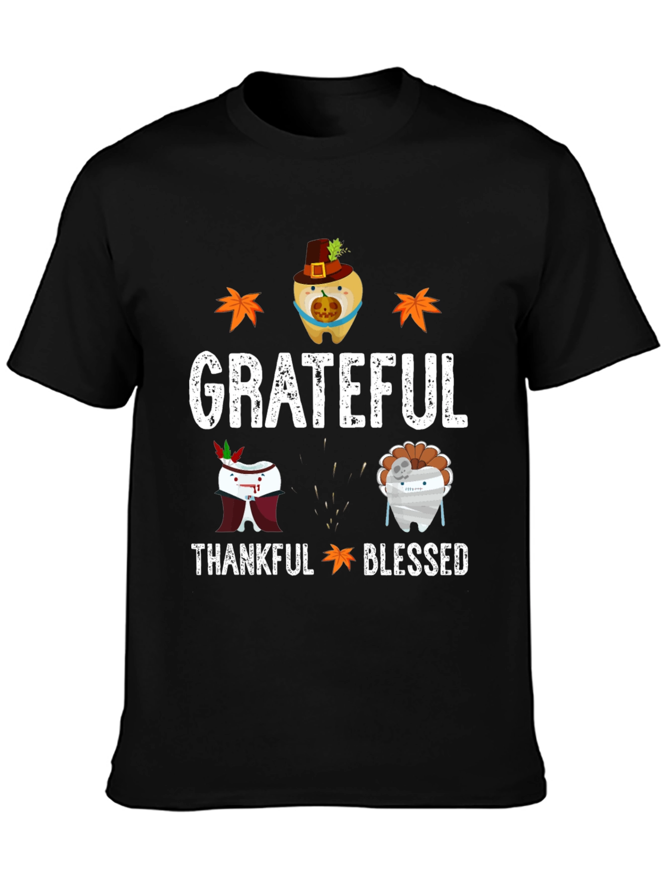 Grateful Thankful Blessed Thanksgiving T-Shirt