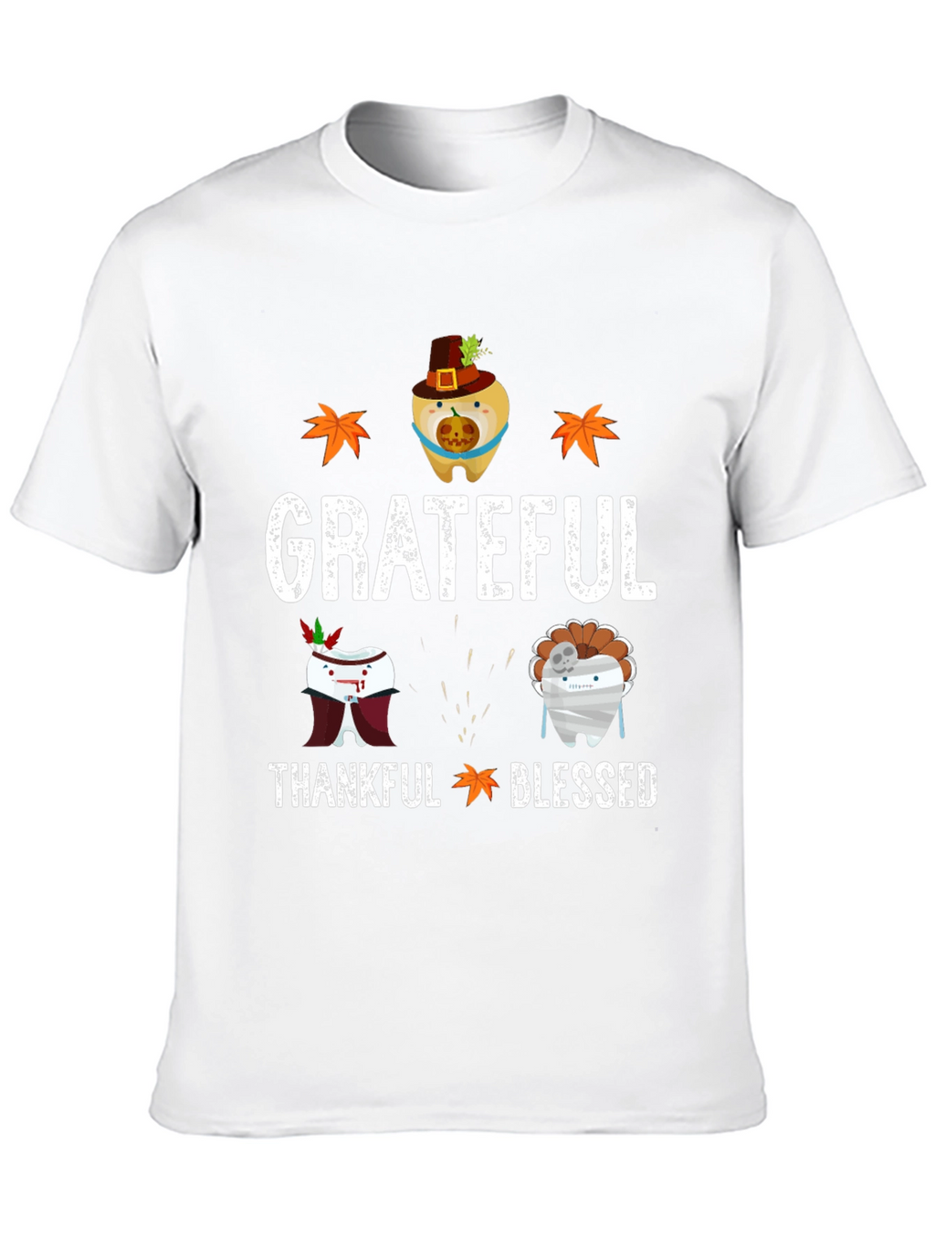 Grateful Thankful Blessed Thanksgiving T-Shirt