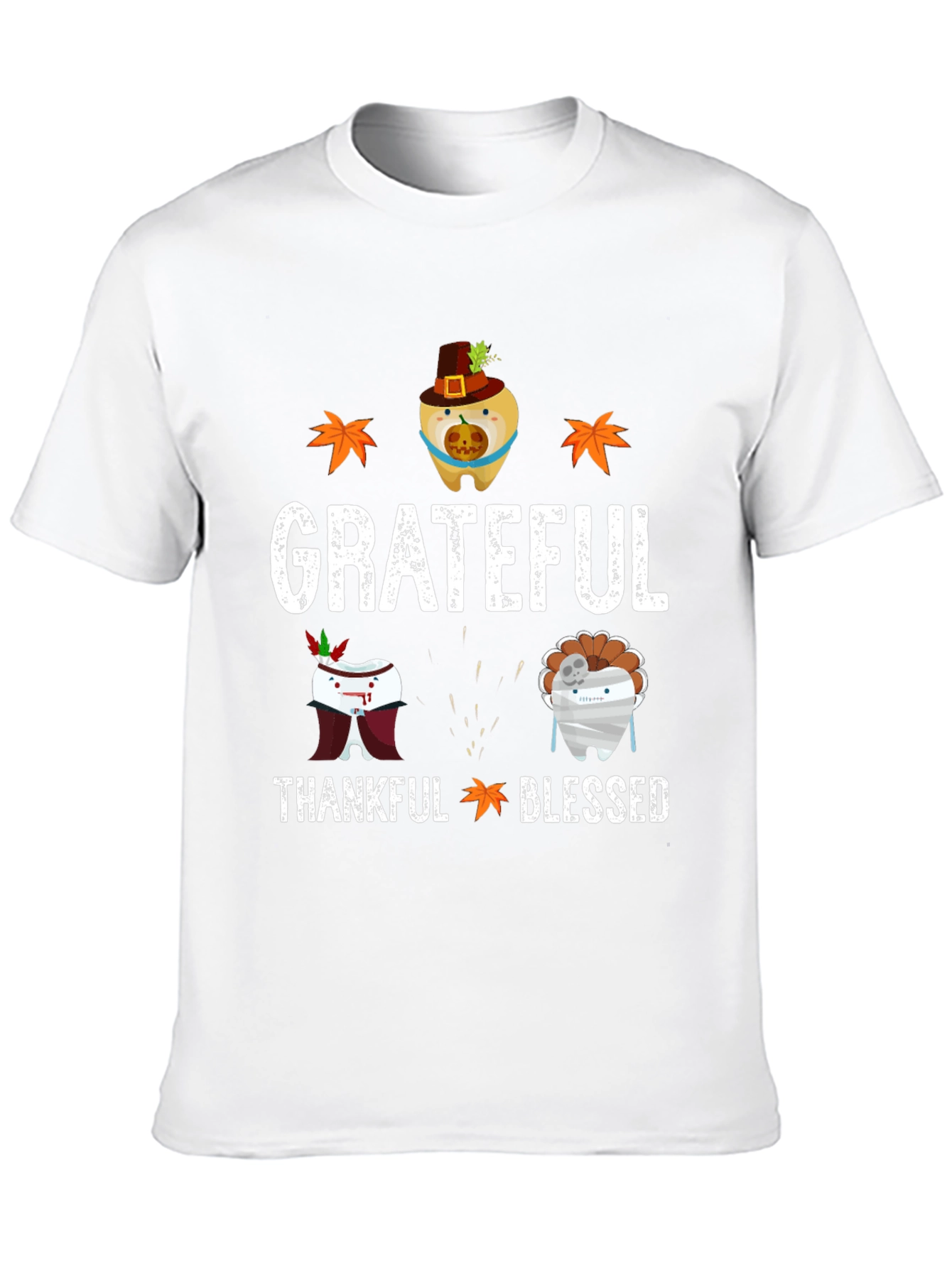Grateful Thankful Blessed Thanksgiving T-Shirt