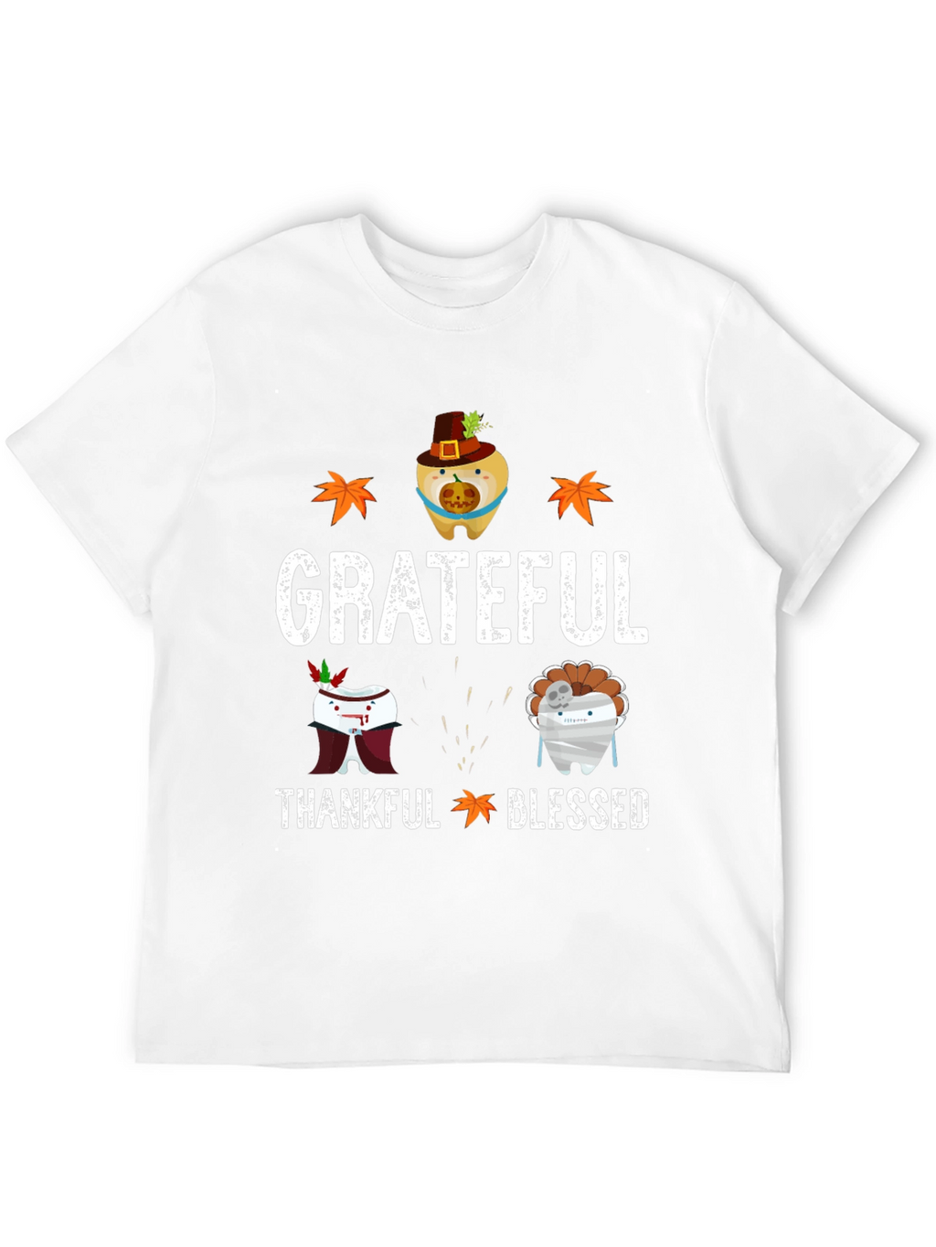 Grateful Thankful Blessed Thanksgiving T-Shirt