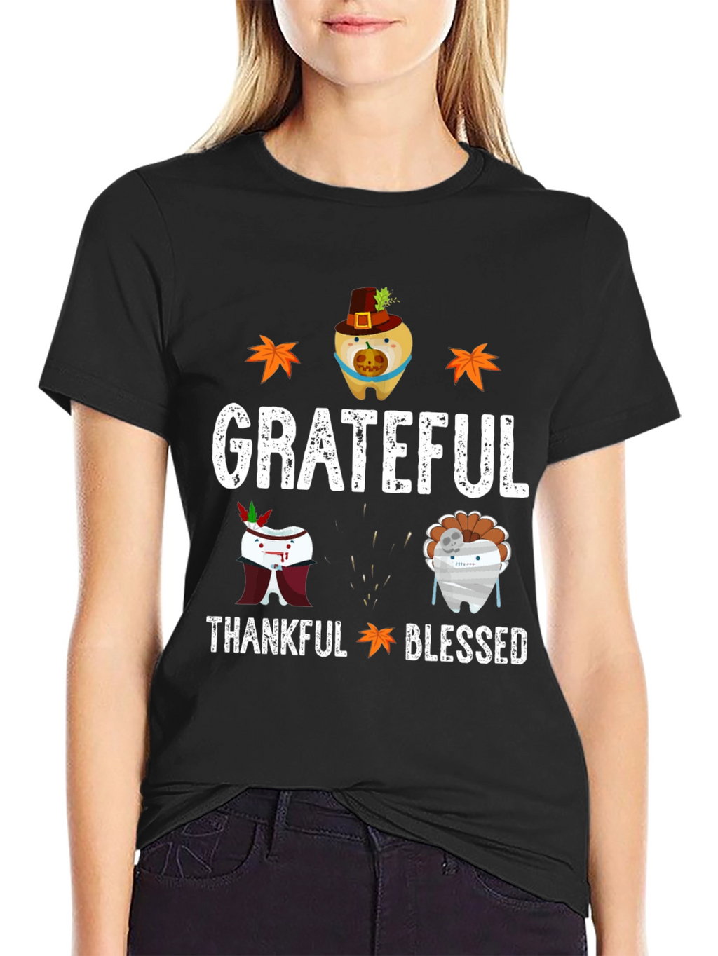 Grateful Thankful Blessed Thanksgiving T-Shirt