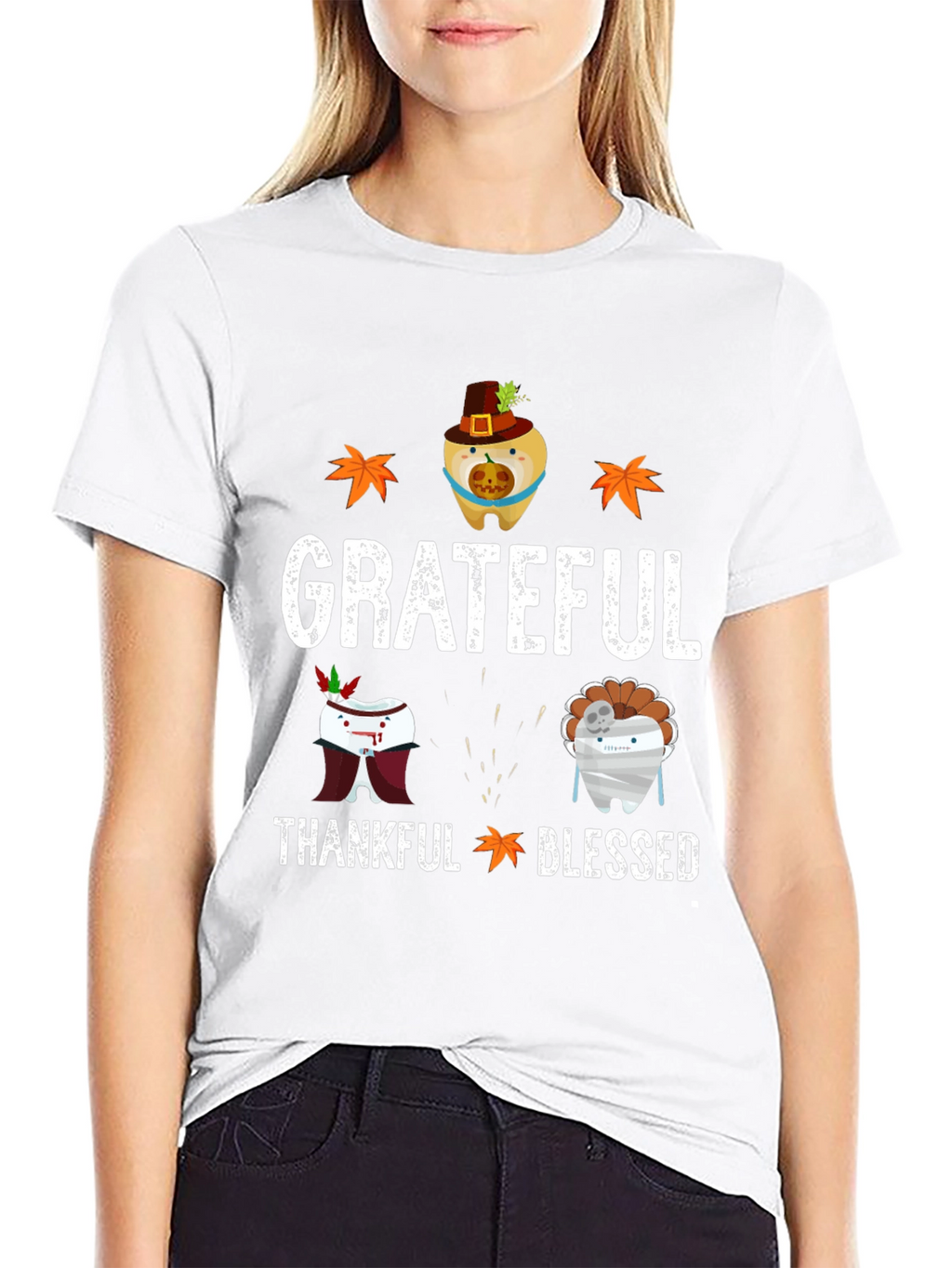 Grateful Thankful Blessed Thanksgiving T-Shirt
