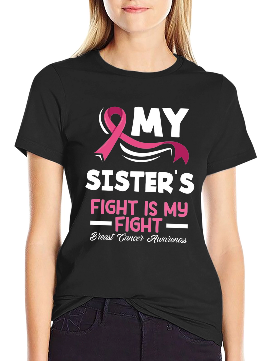 My Sisters Fight Breast Cancer Awareness T-Shirt
