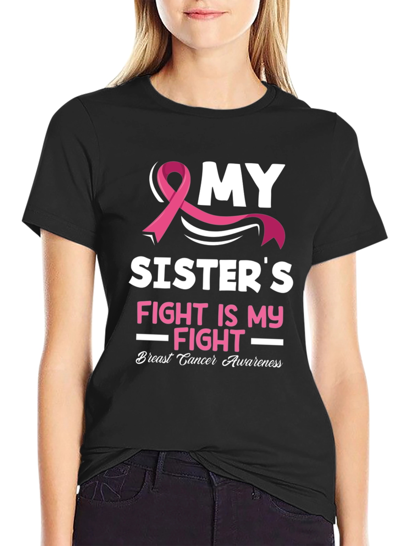 My Sisters Fight Breast Cancer Awareness T-Shirt