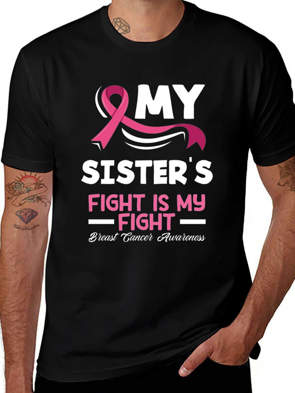 My Sisters Fight Breast Cancer Awareness T-Shirt