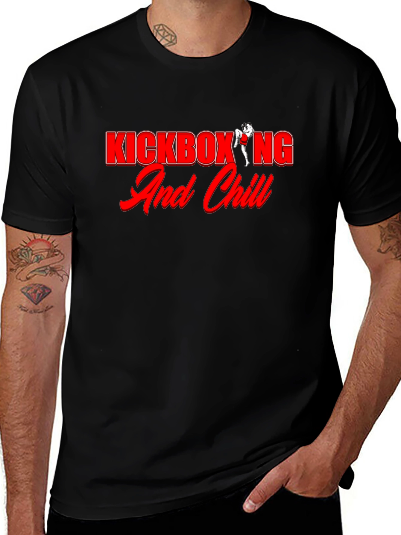 Kickboxing and Chill Black Graphic Tee