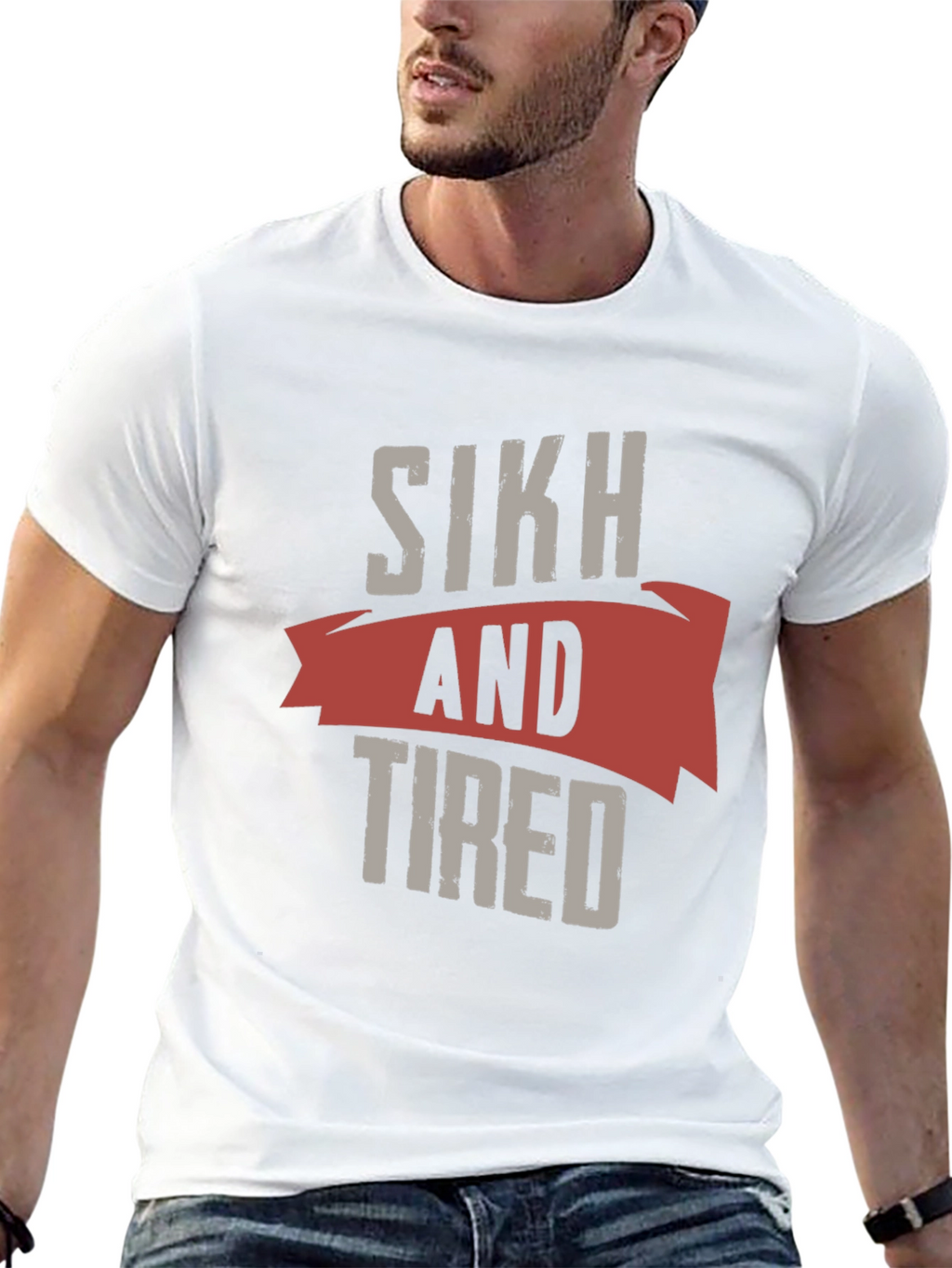 Sikh and Tired Graphic T-Shirt - Black