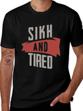 Sikh and Tired Graphic T-Shirt - Black