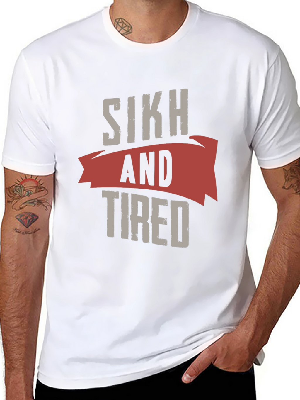 Sikh and Tired Graphic T-Shirt - Black