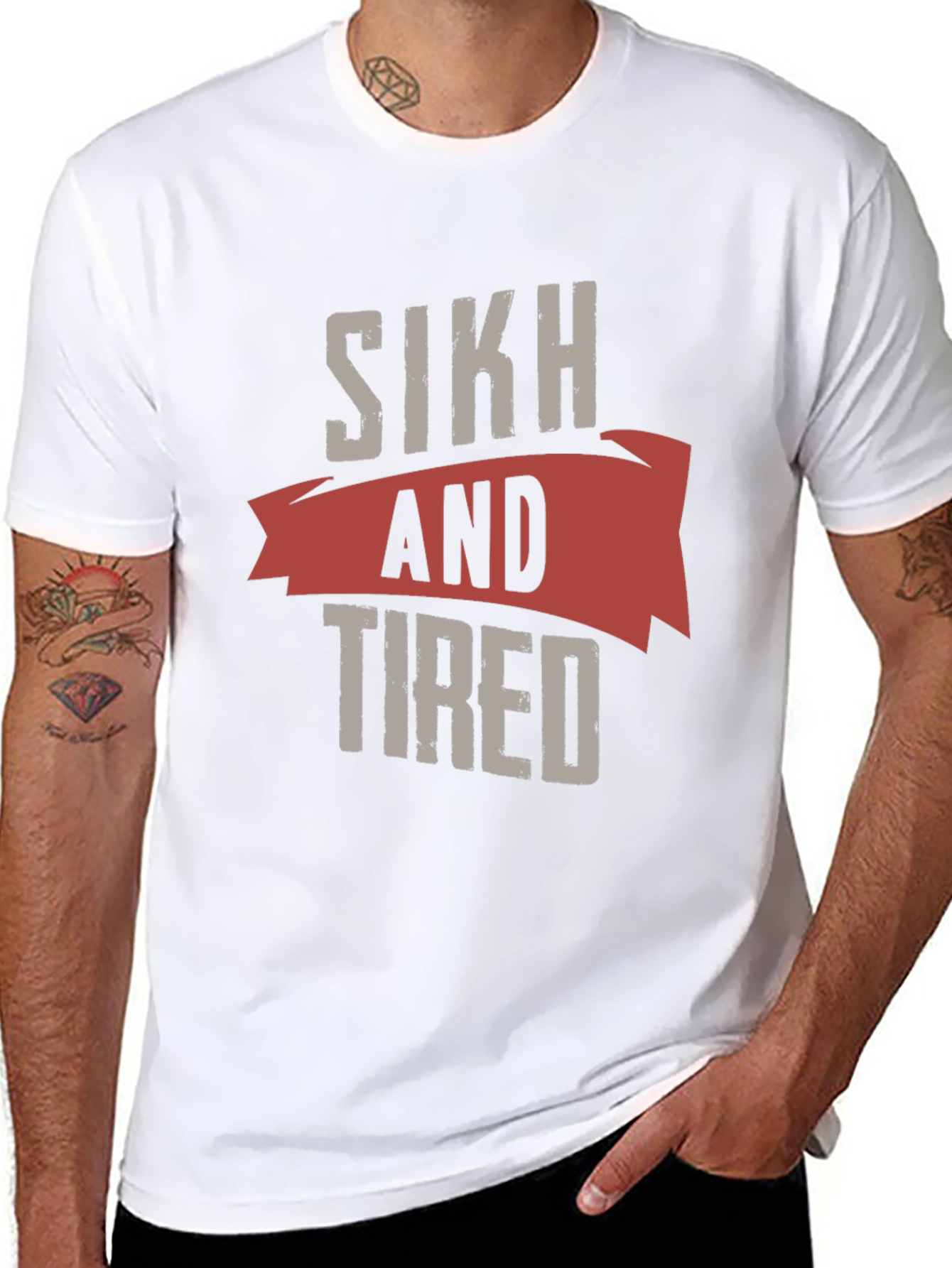 Sikh and Tired Graphic T-Shirt - Black